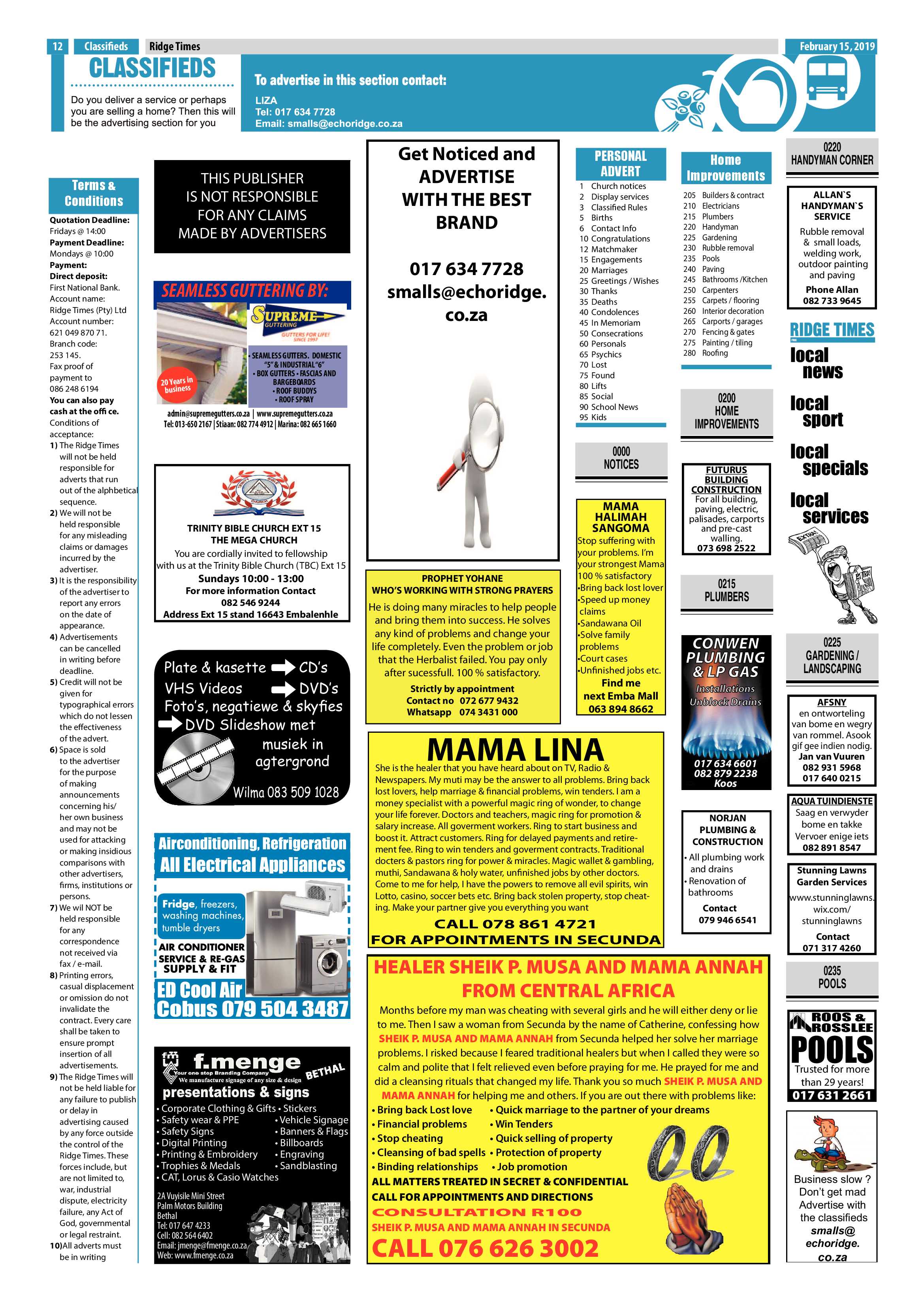 Ridge Times 15 February 2019 page 12
