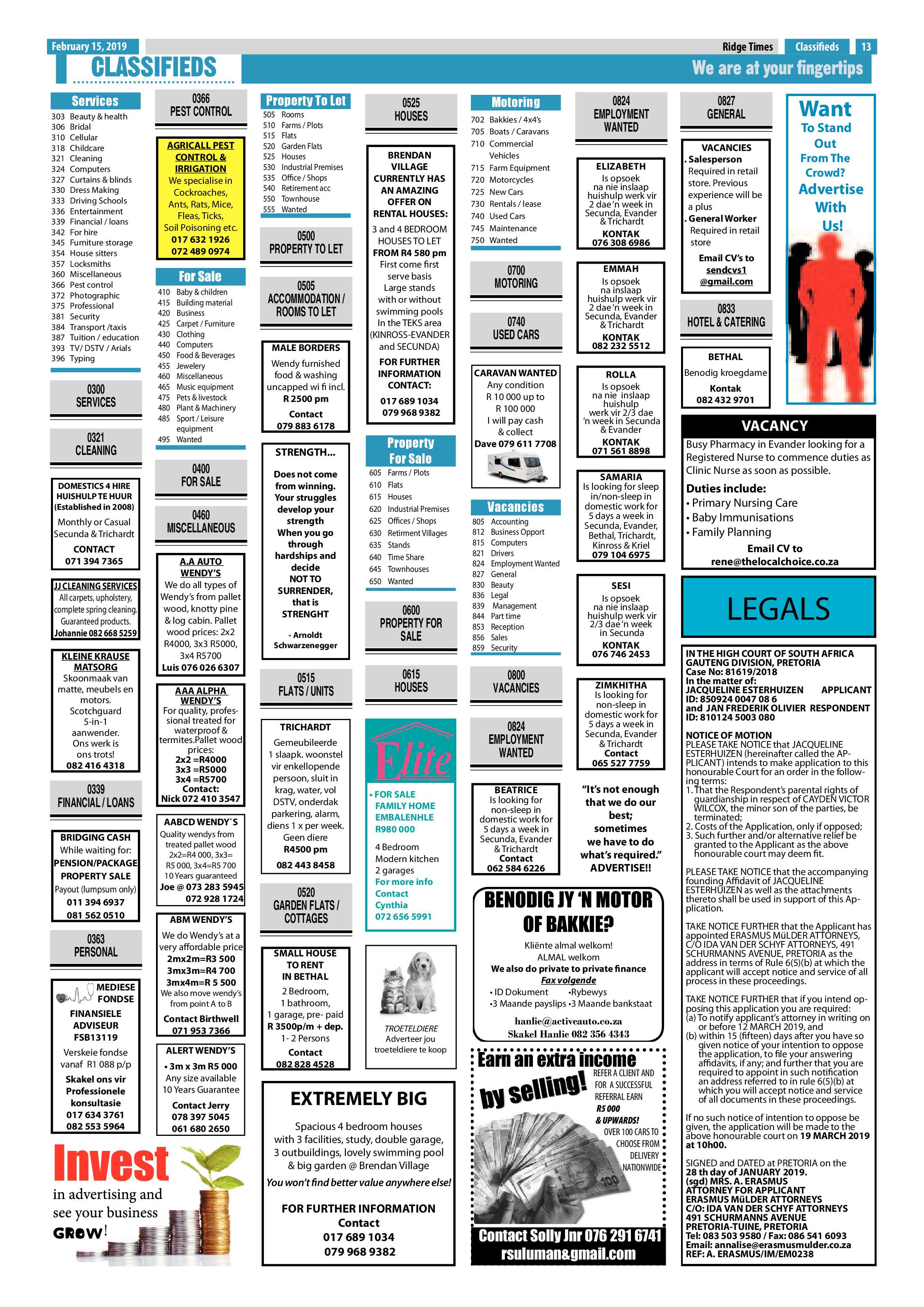 Ridge Times 15 February 2019 page 13