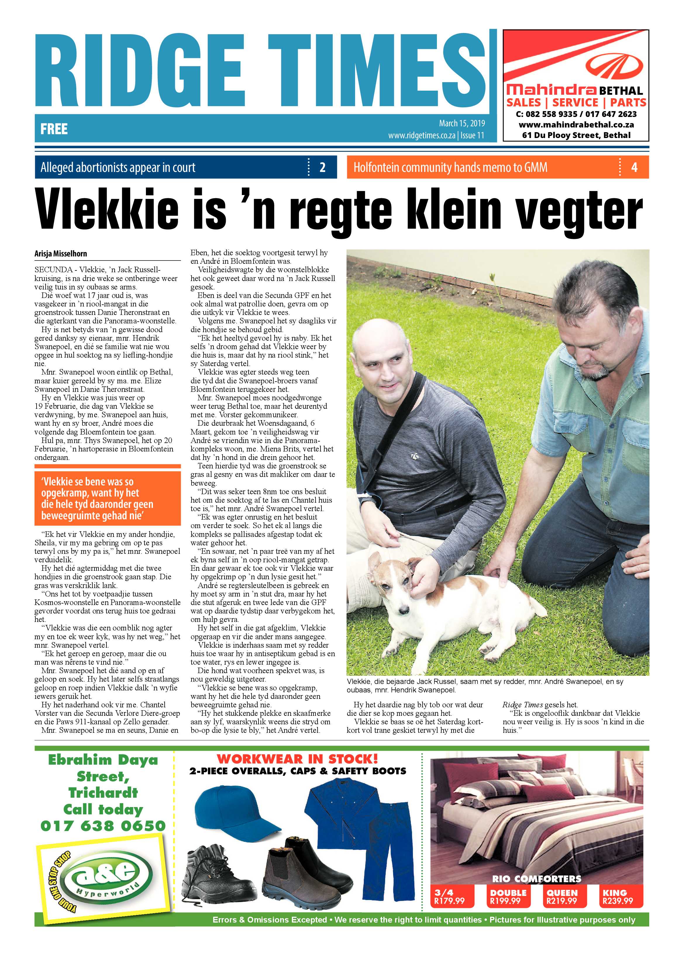 Ridge Times 15 March 2019 page 1