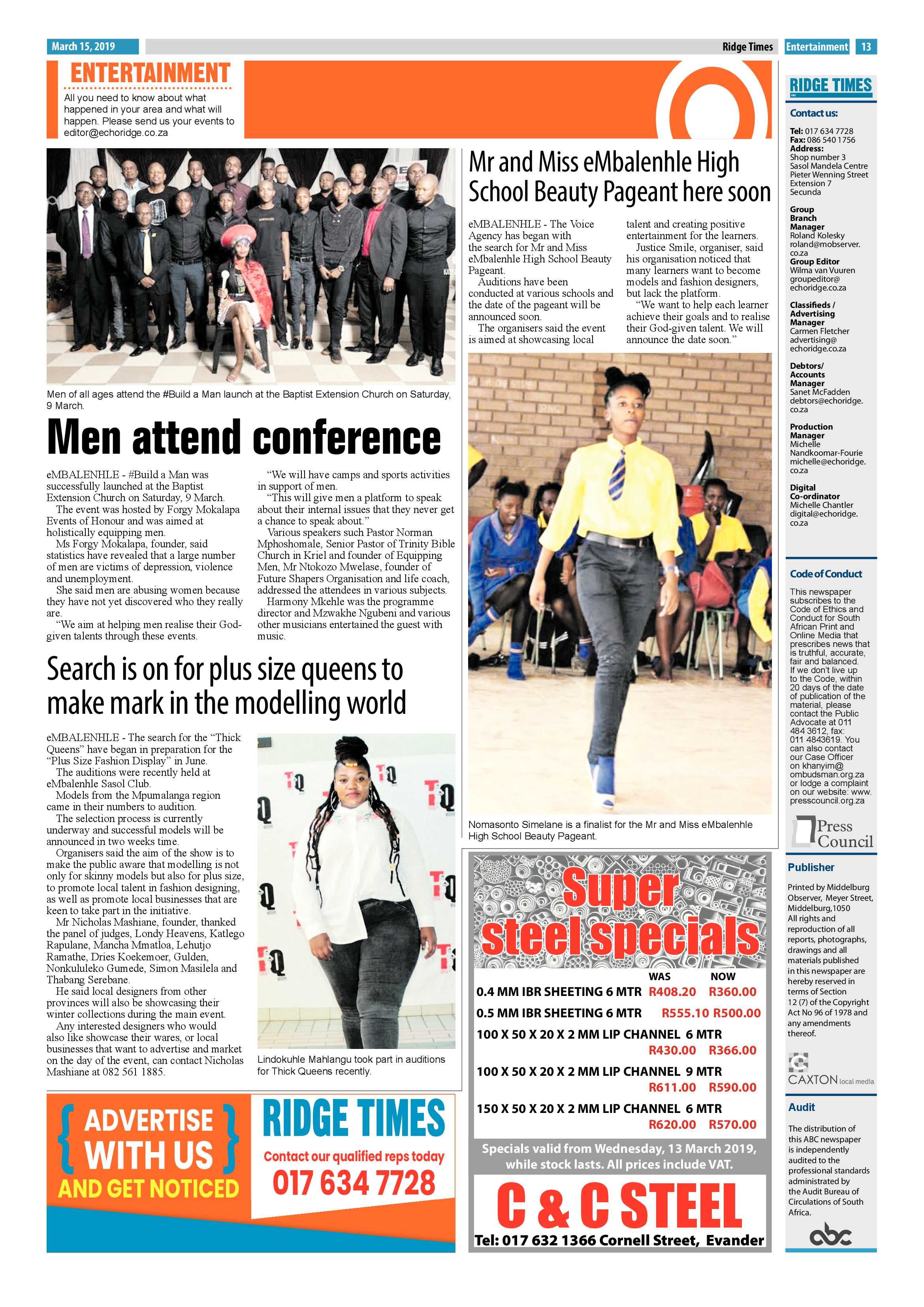 Ridge Times 15 March 2019 page 13