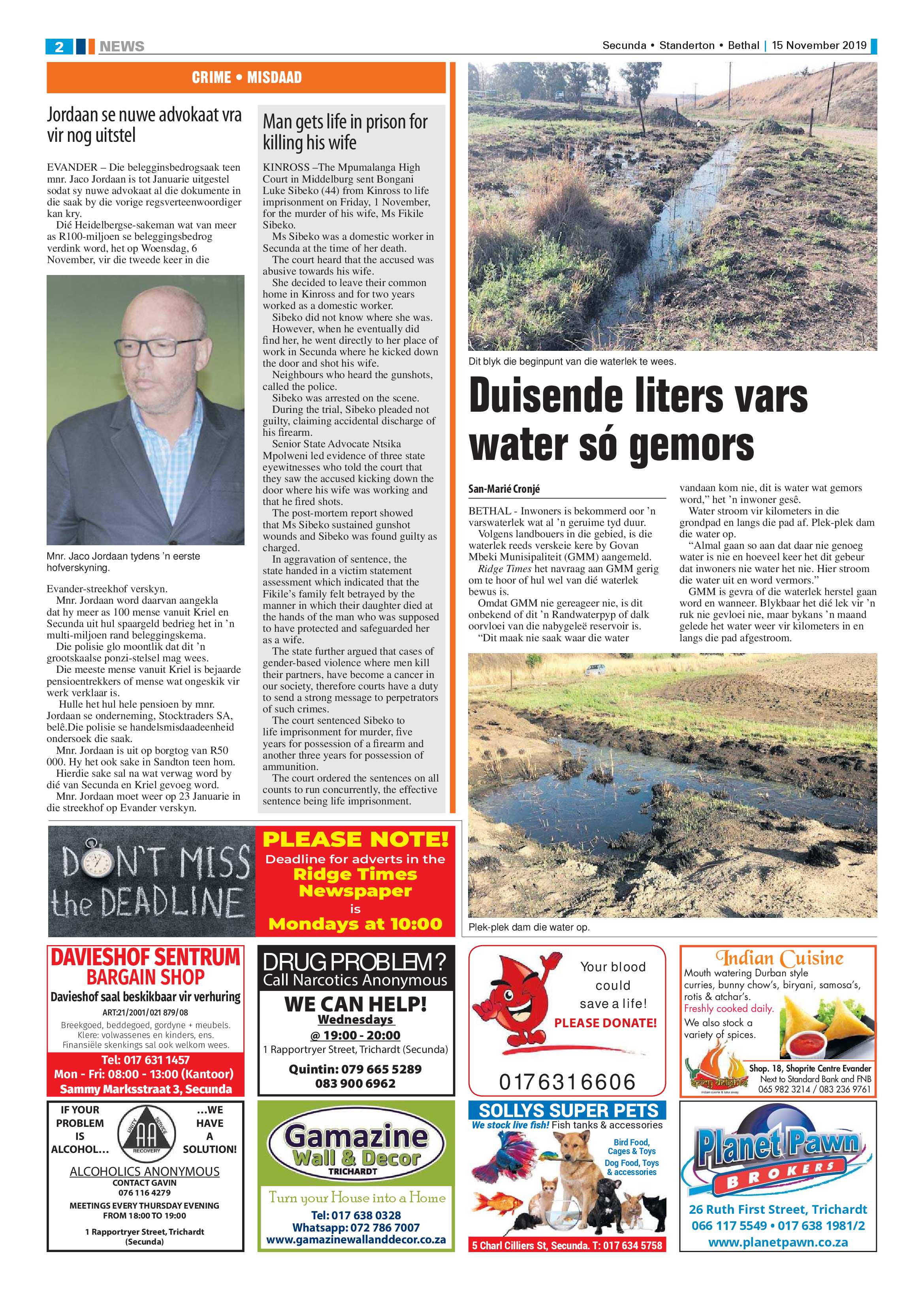 Ridge Times 15 November 2019 page 2