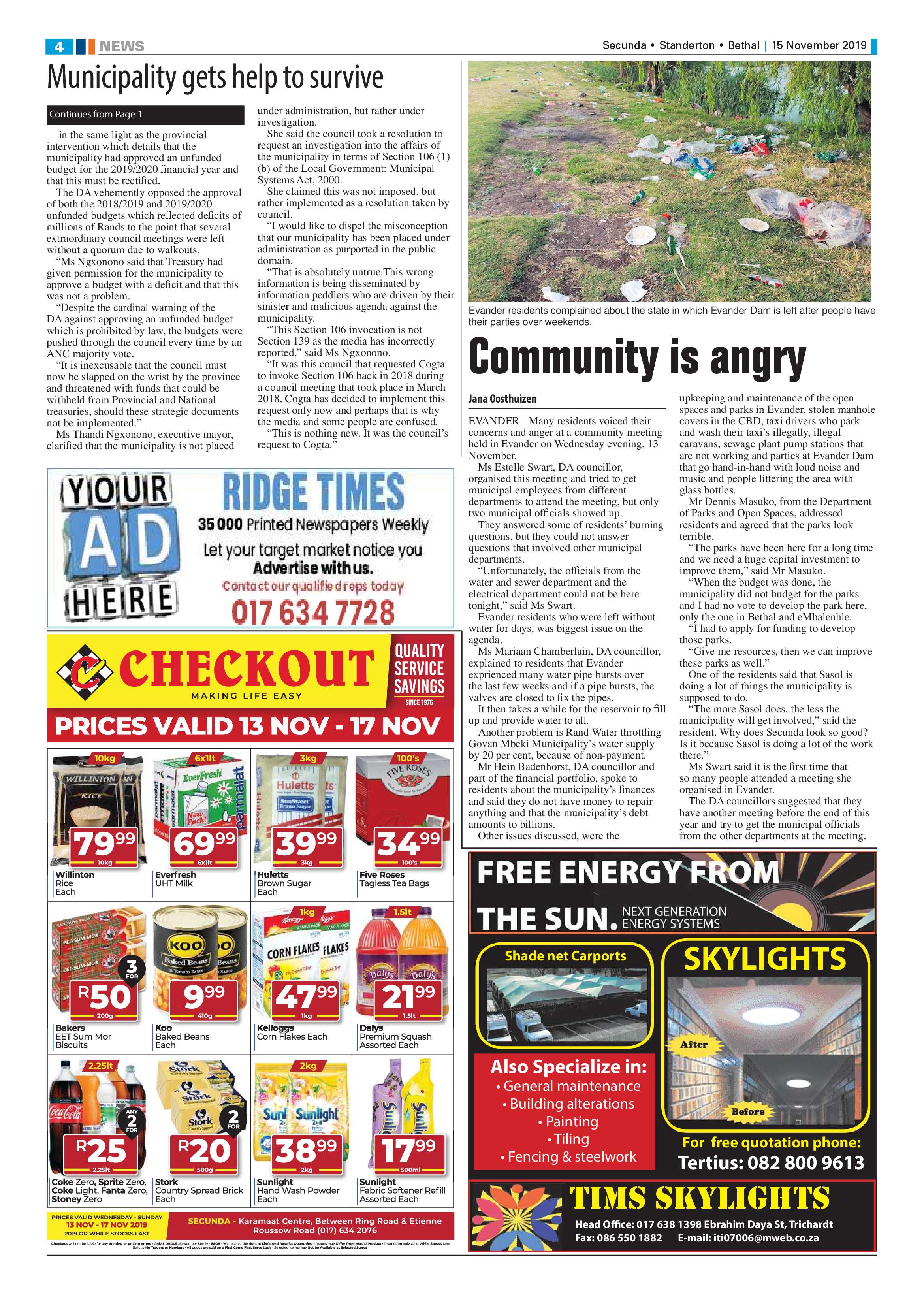 Ridge Times 15 November 2019 page 4