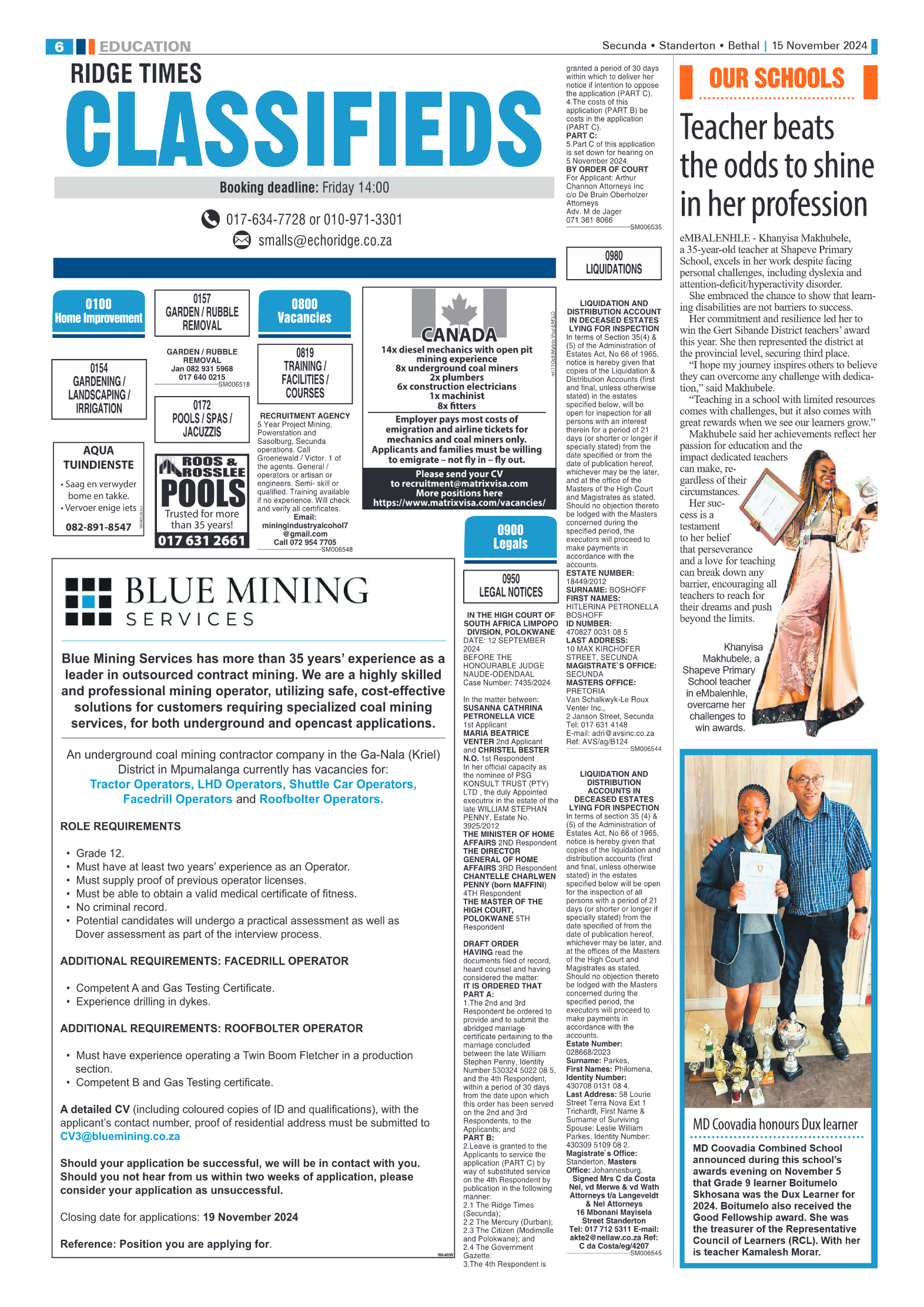 Ridge Times 15 November 2024 page 6
