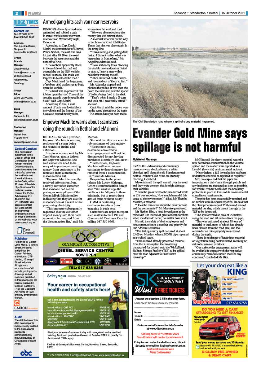 Ridge Times 15 October 2021 page 2