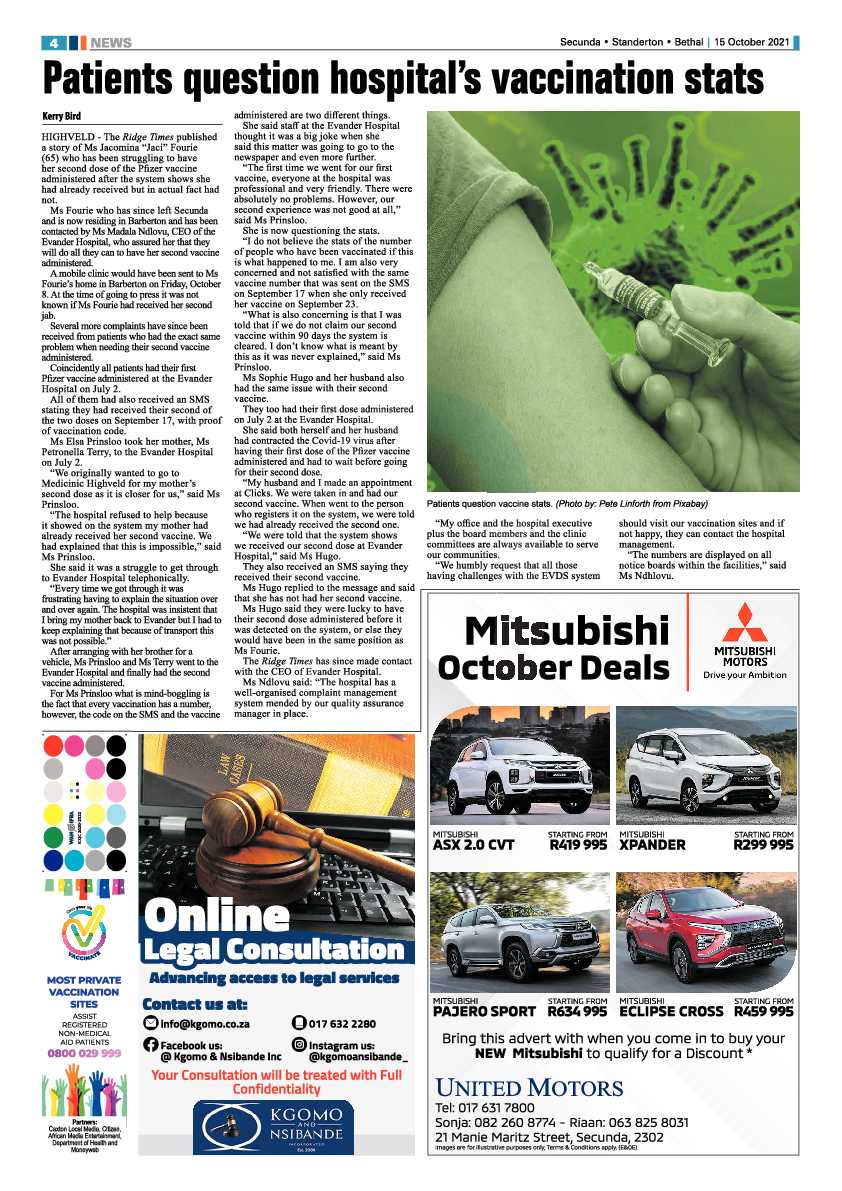 Ridge Times 15 October 2021 page 4