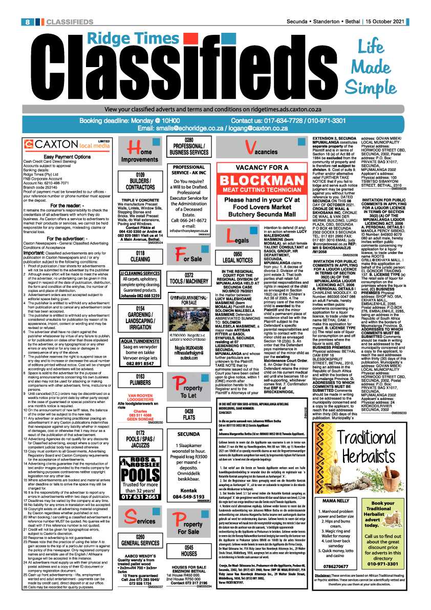 Ridge Times 15 October 2021 page 8