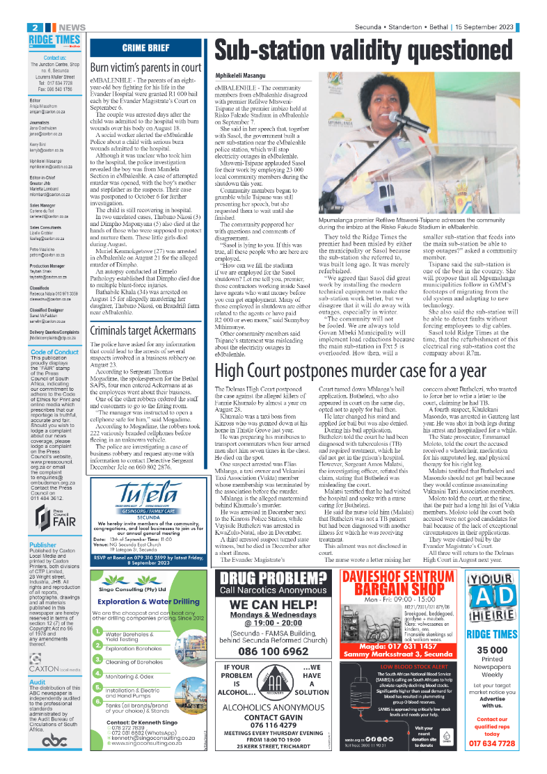 Ridge Times 15 September 2023 page 2