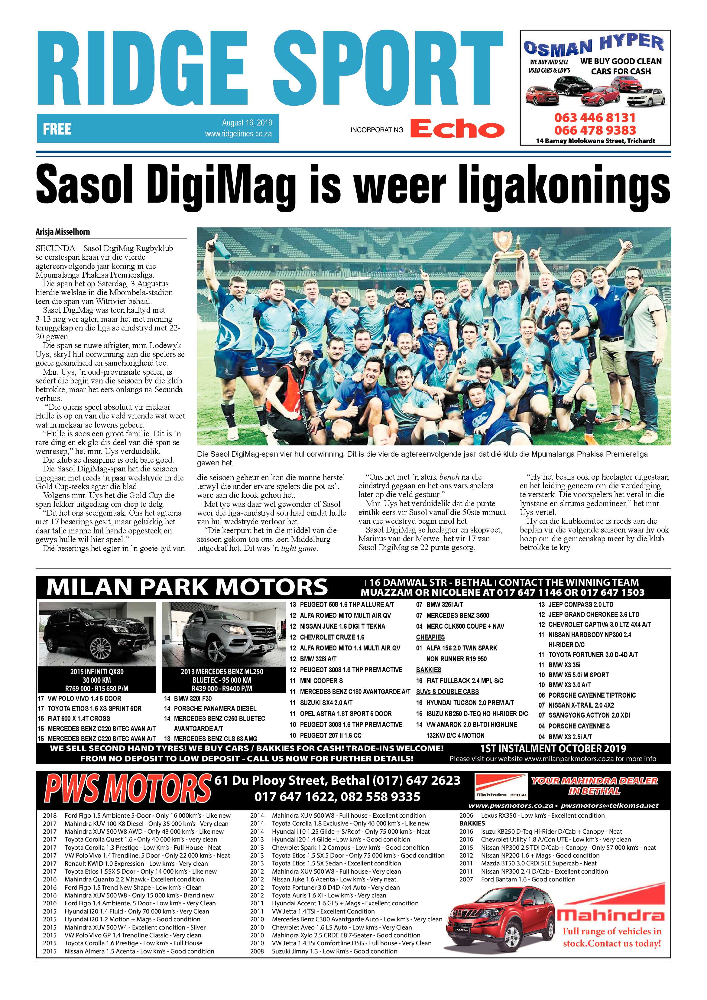 Ridge Times 16 August 2019 page 16