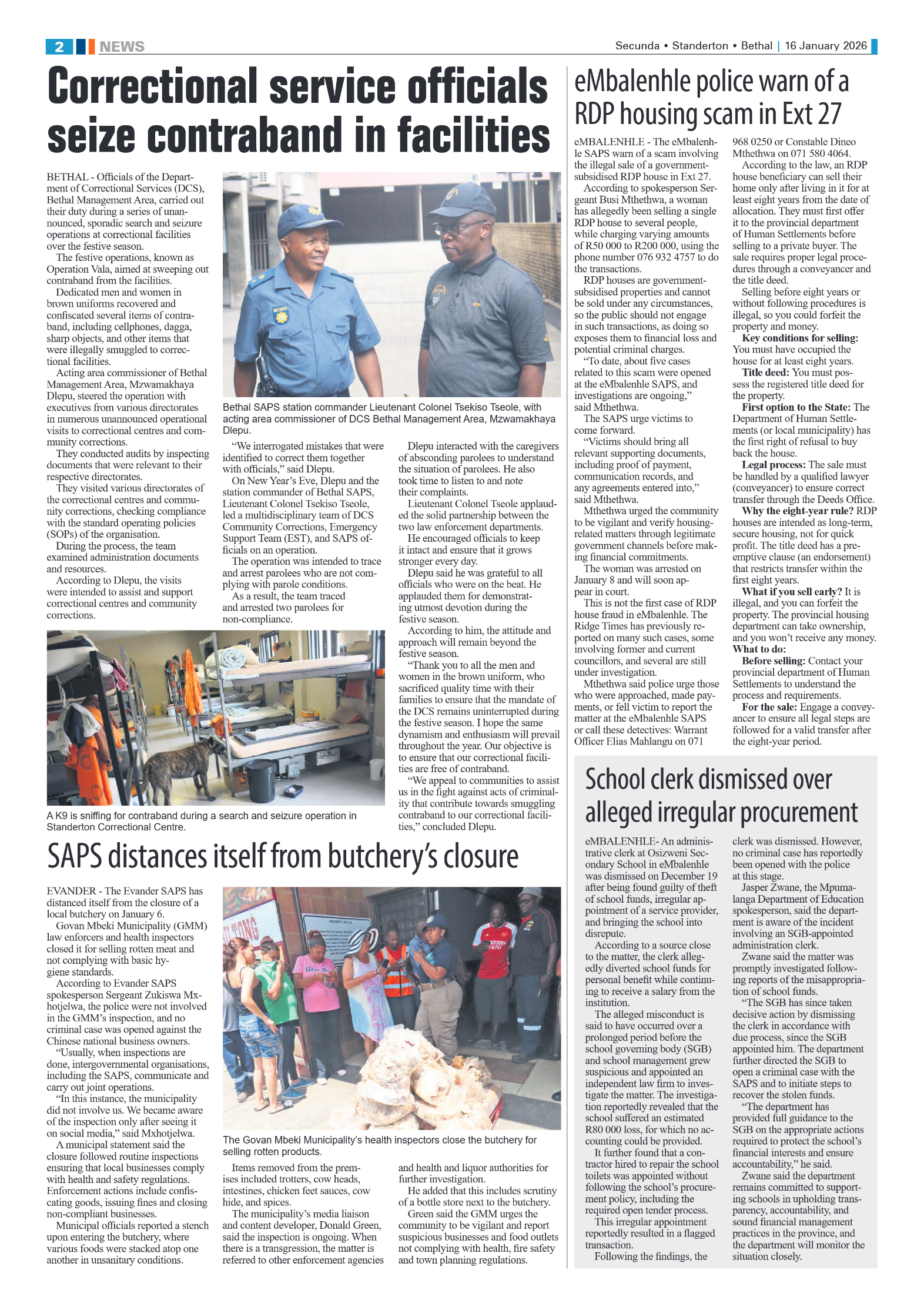 Ridge Times 16 January 2026 page 2