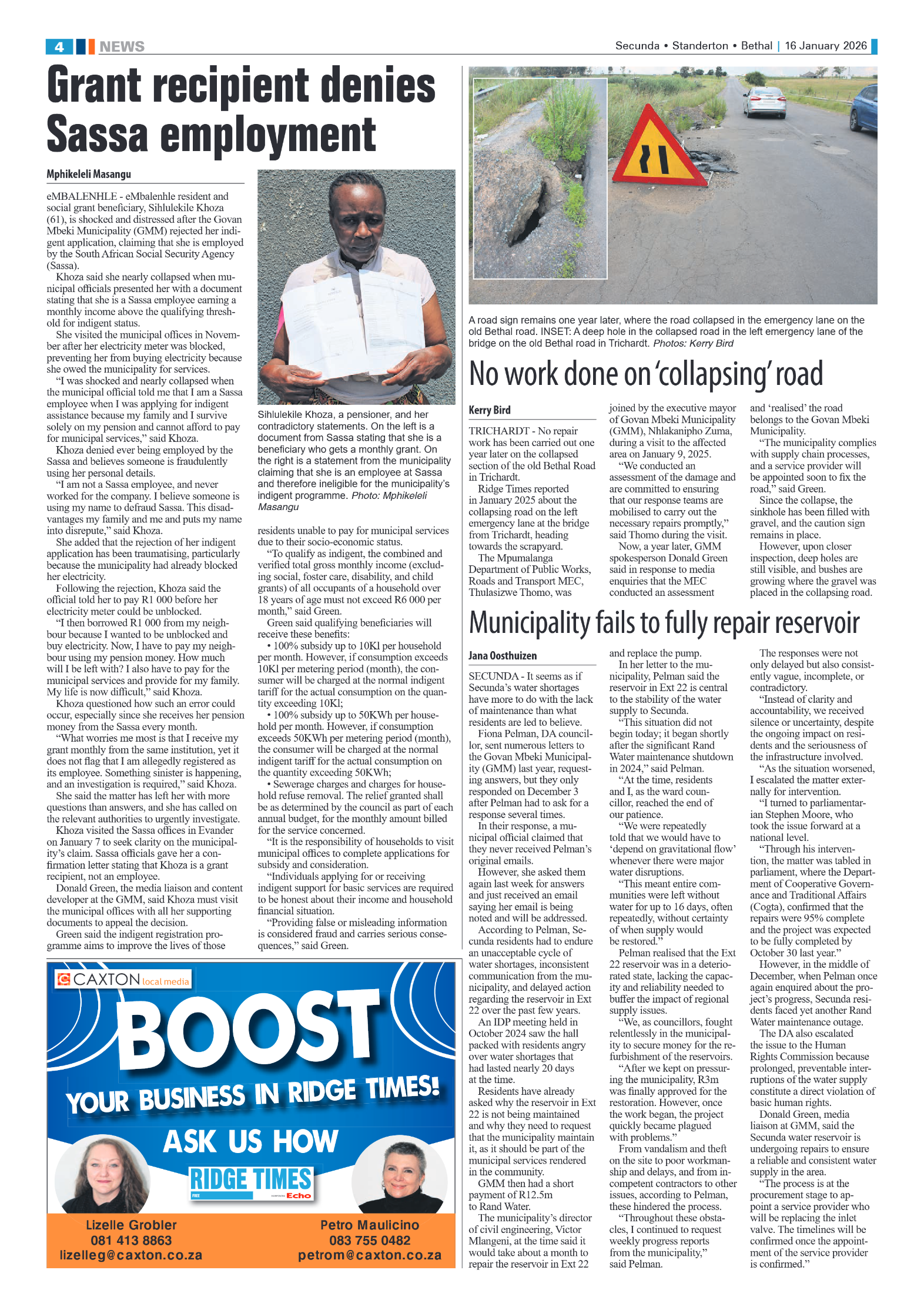 Ridge Times 16 January 2026 page 4