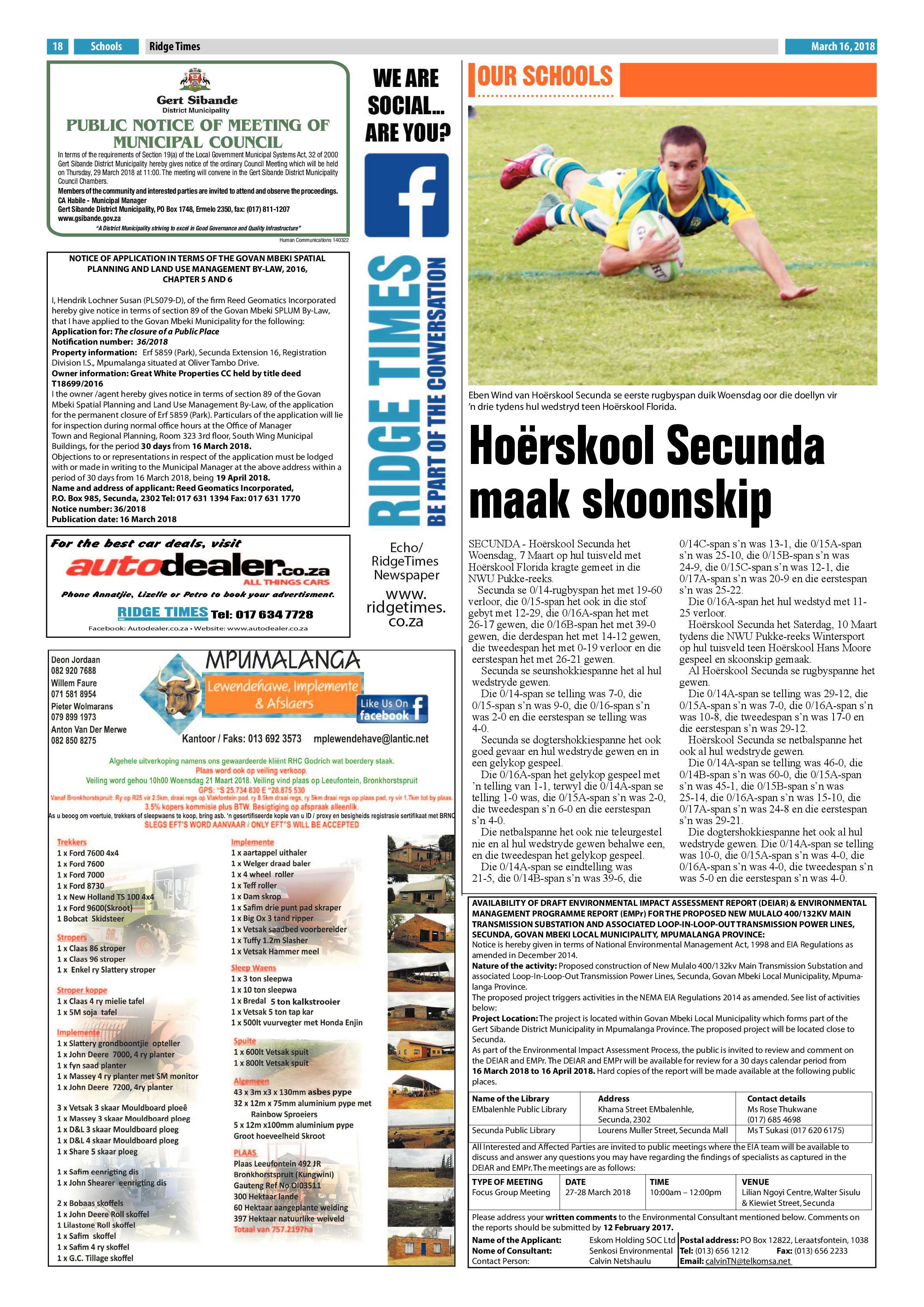 Ridge Times 16 March 2018 page 18