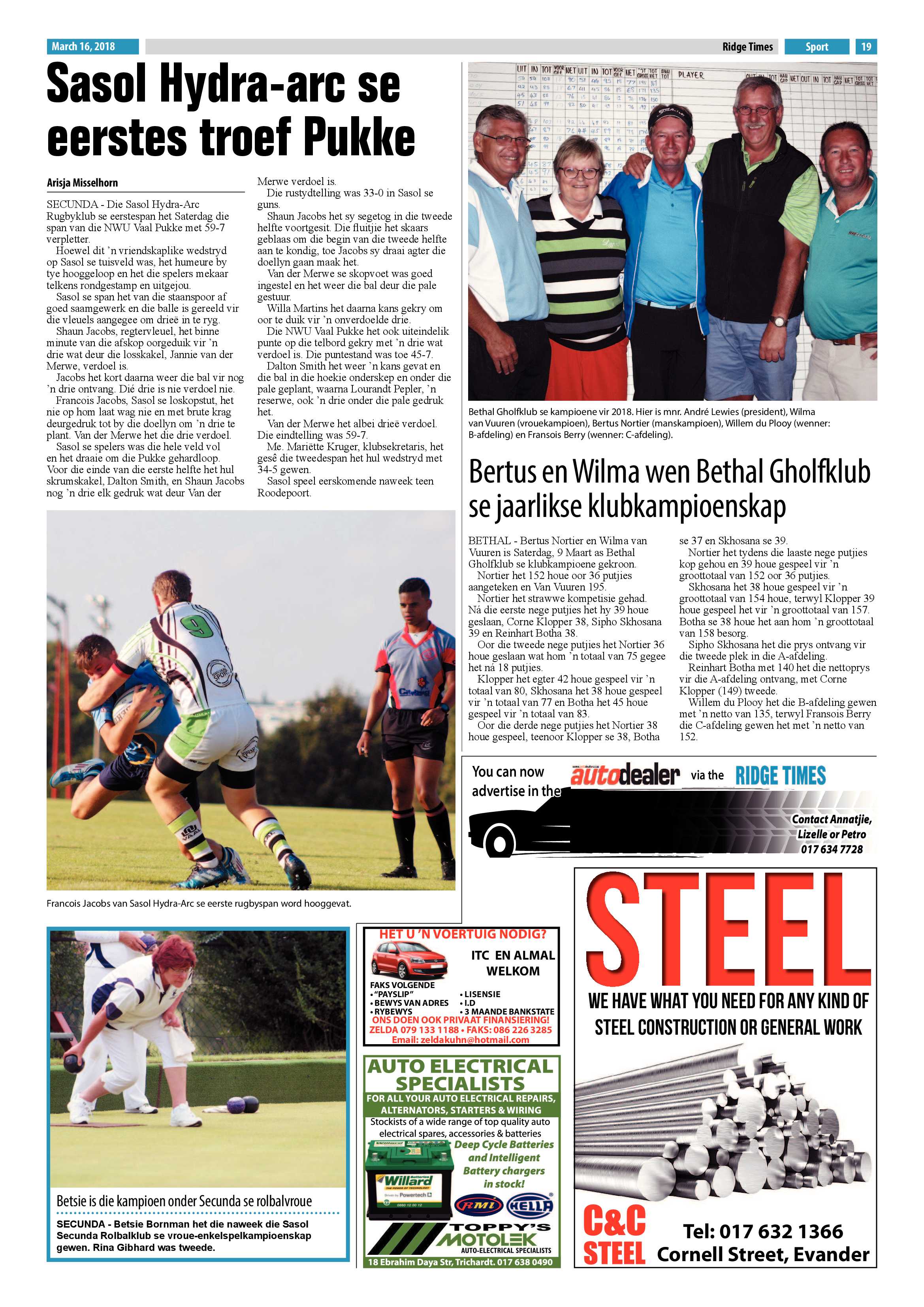 Ridge Times 16 March 2018 page 19