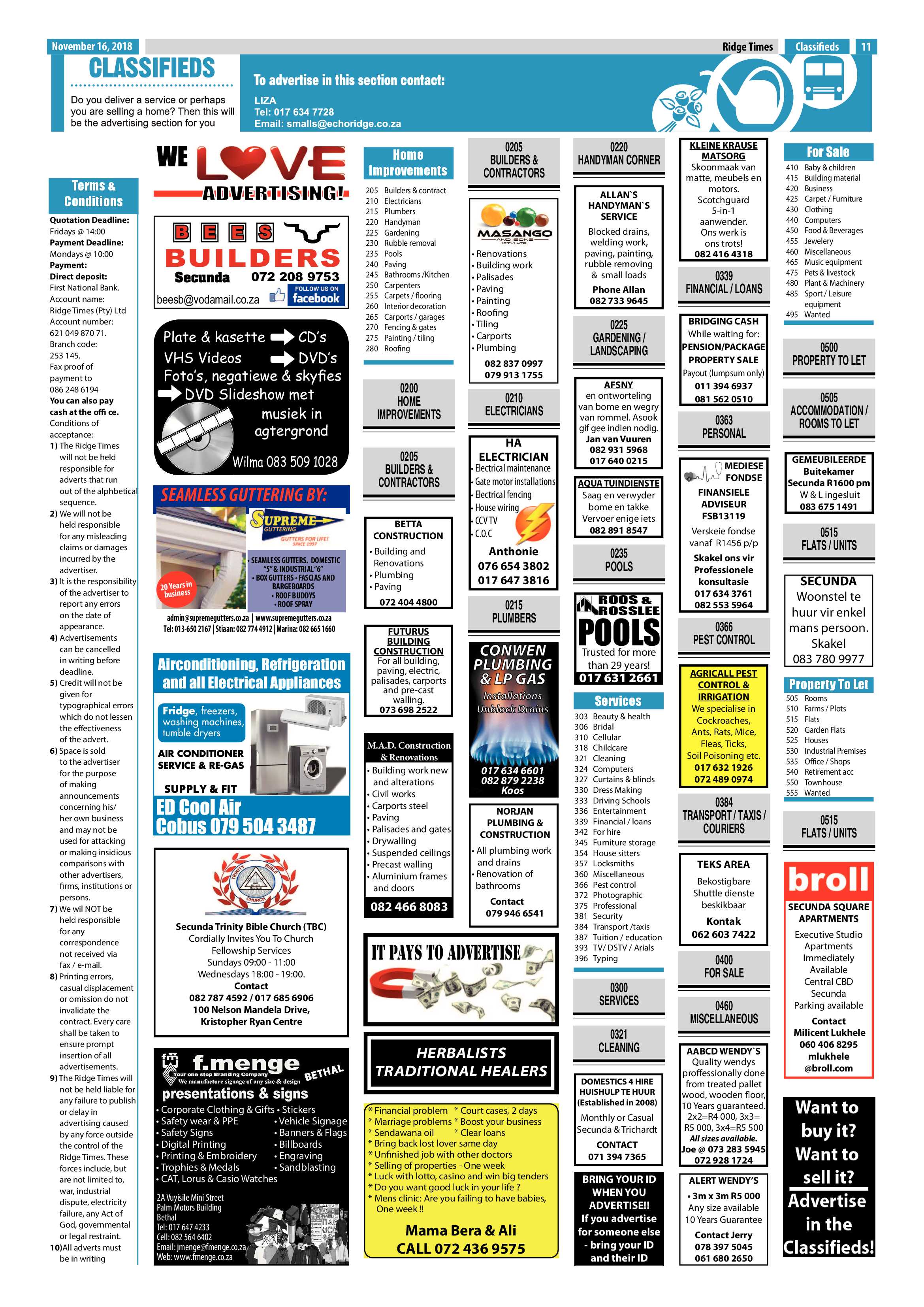 Ridge Times 16 November 2018 page 11