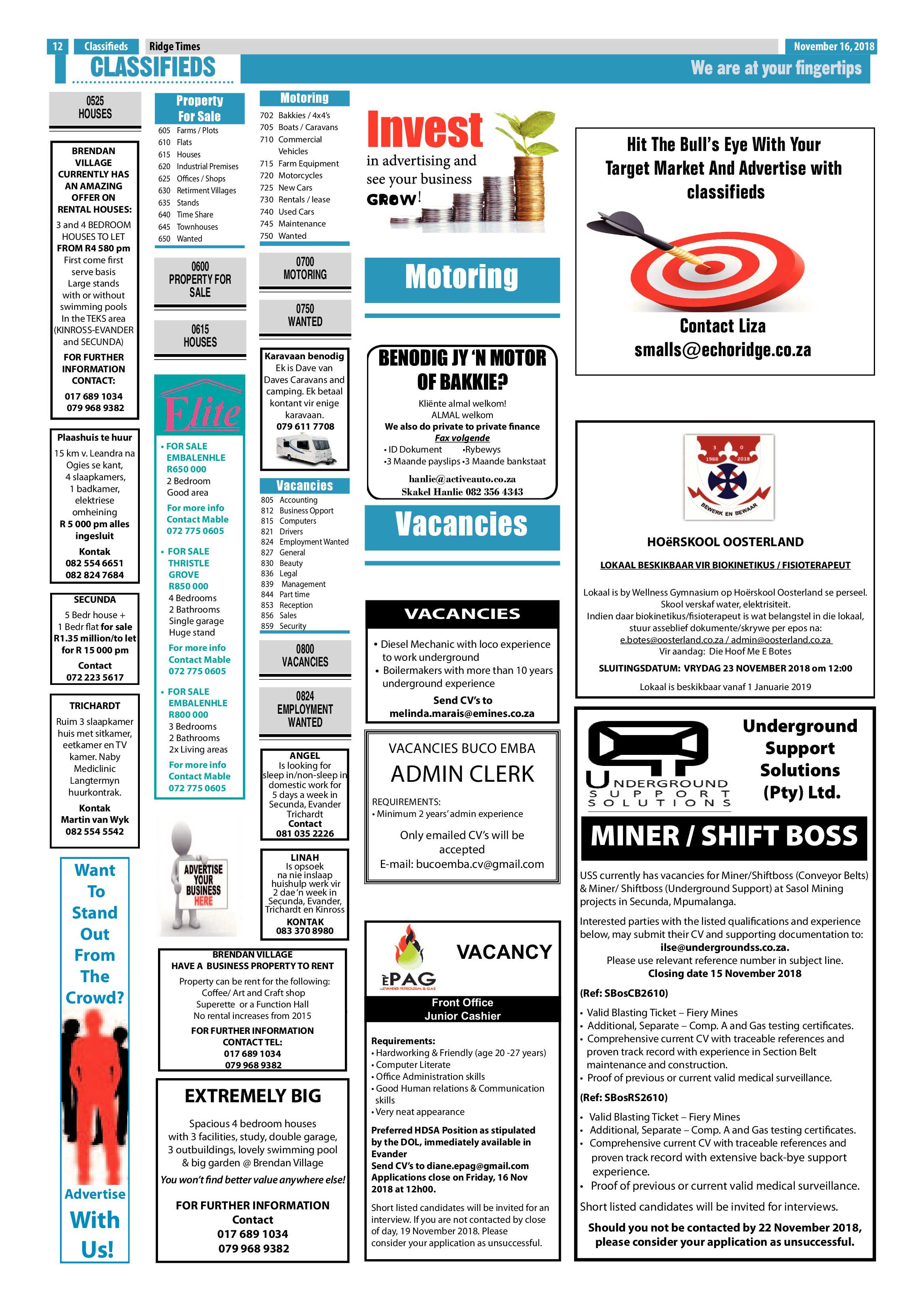 Ridge Times 16 November 2018 page 12