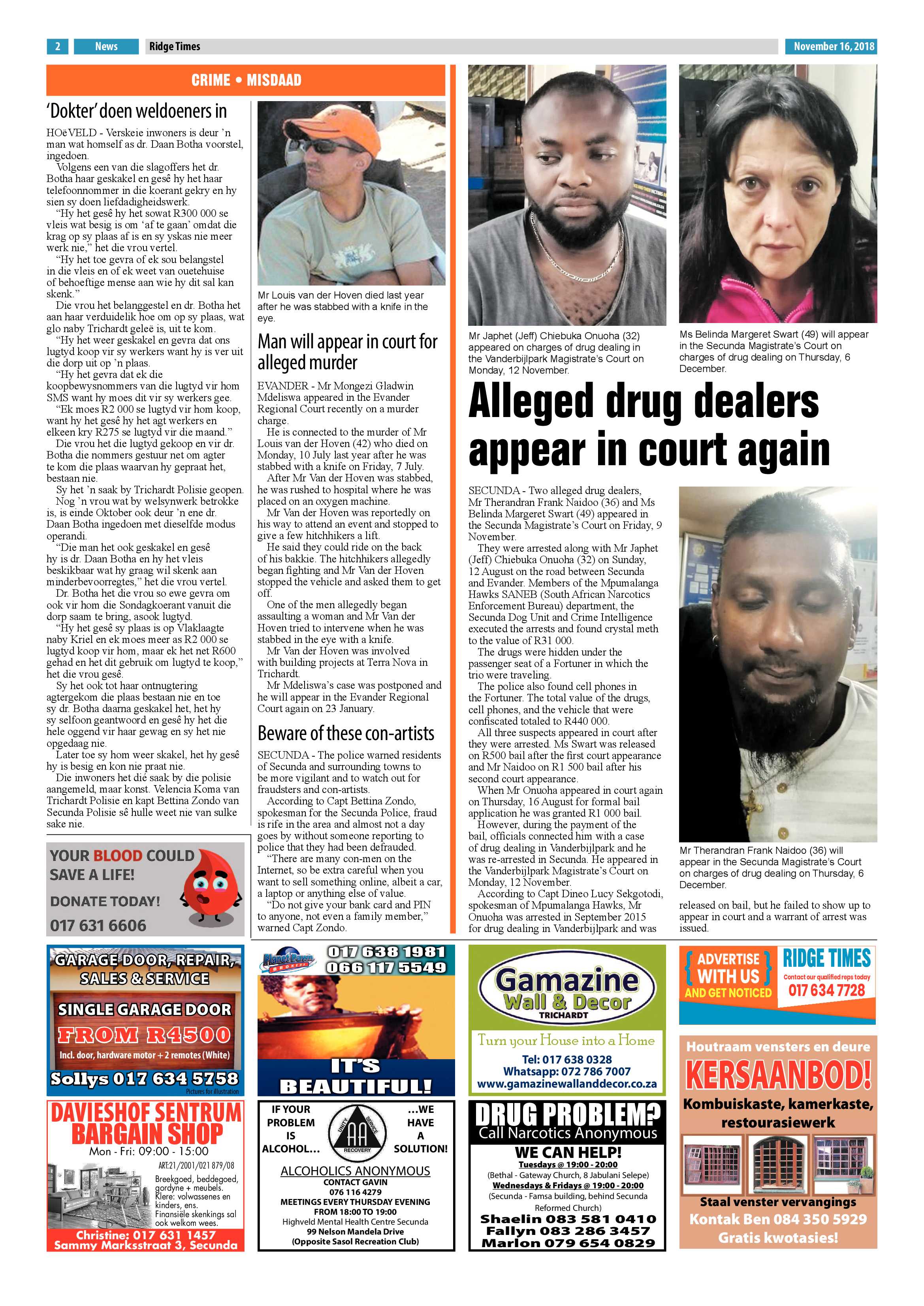 Ridge Times 16 November 2018 page 2