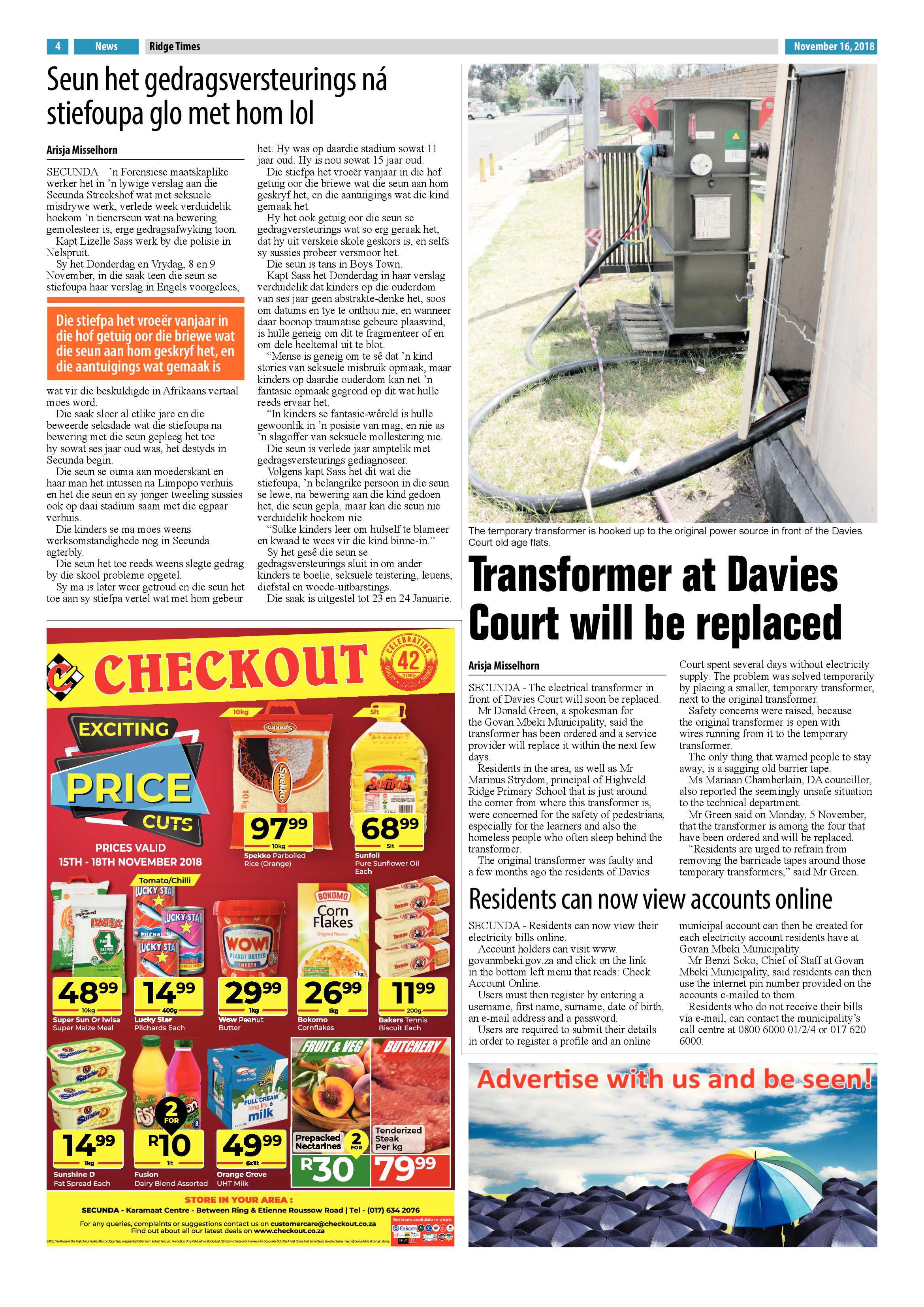 Ridge Times 16 November 2018 page 4