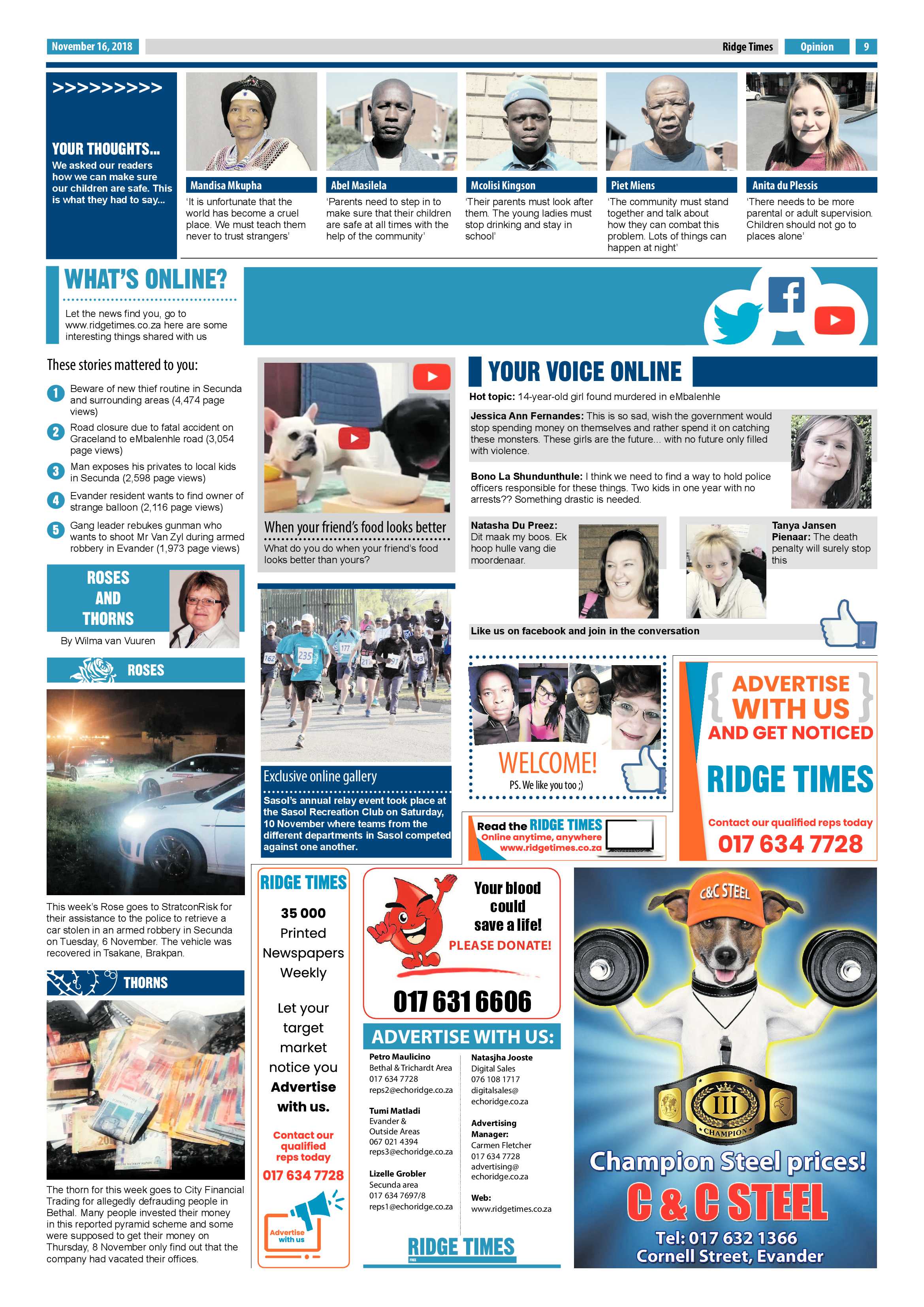 Ridge Times 16 November 2018 page 9