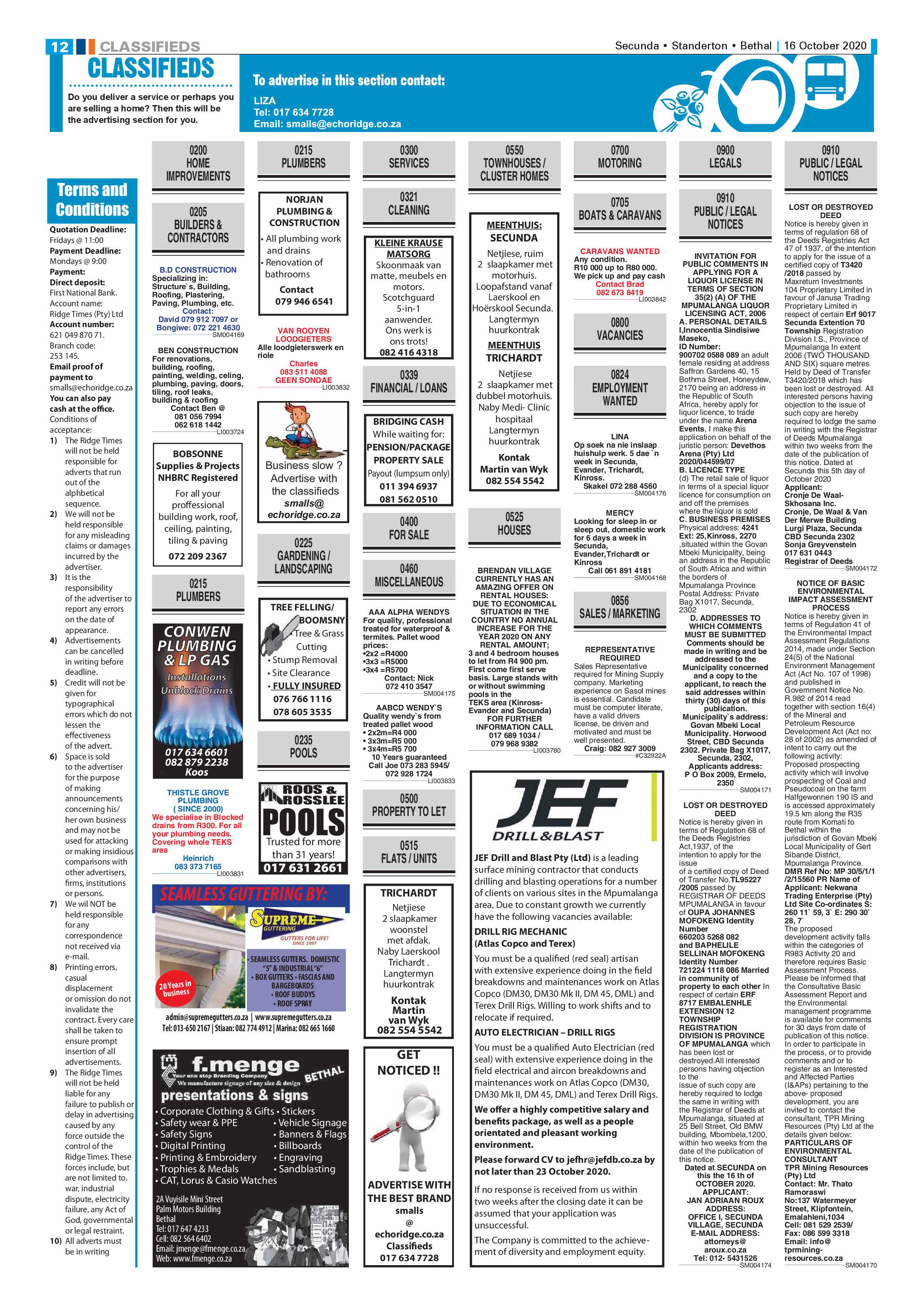 Ridge Times 16 October 2020 page 12