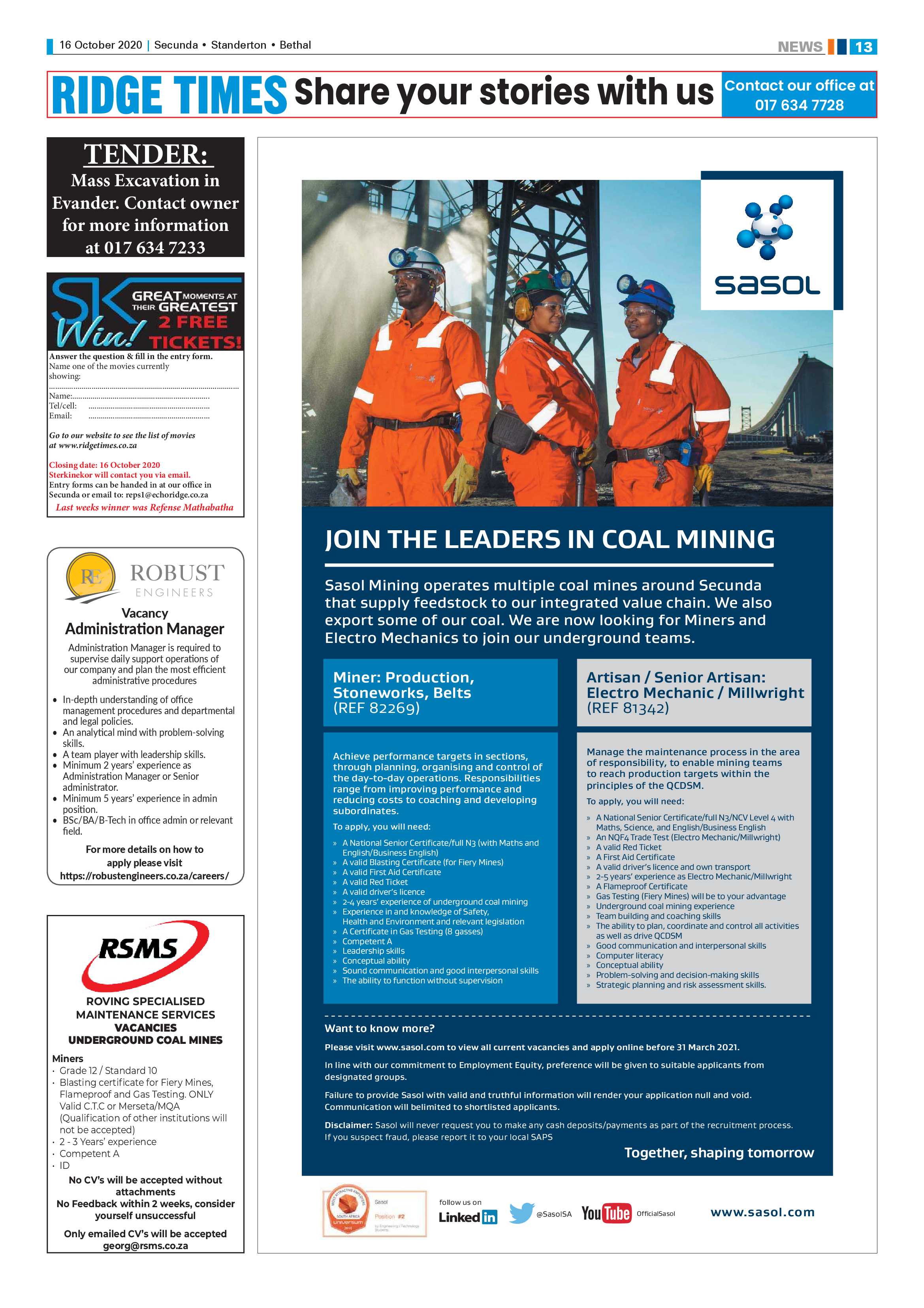 Ridge Times 16 October 2020 page 13