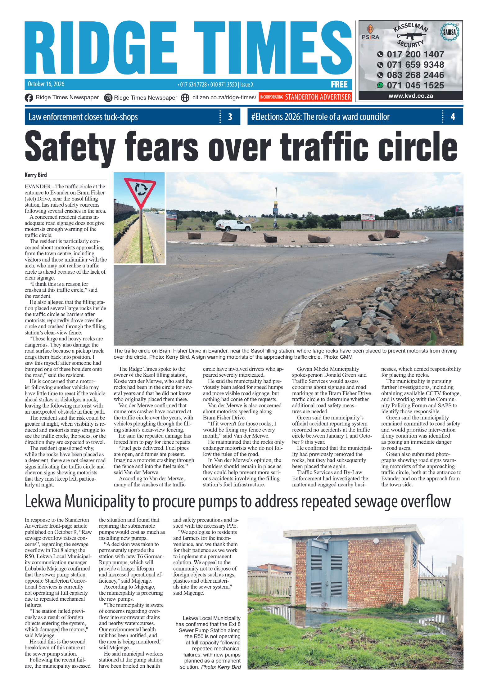 Ridge Times 16 October 2026 page 1