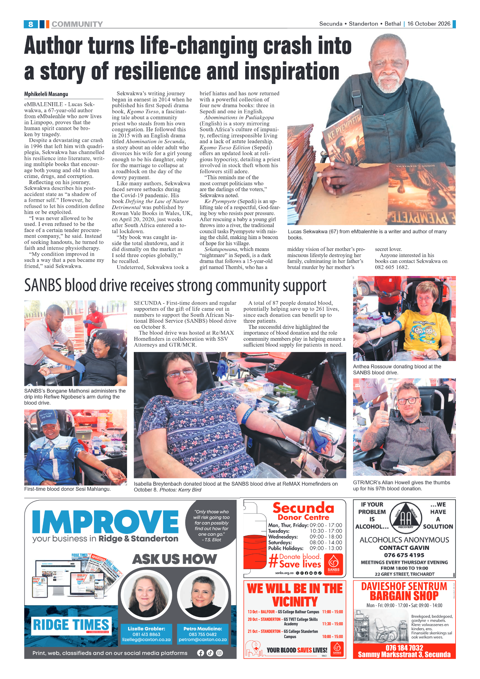 Ridge Times 16 October 2026 page 8