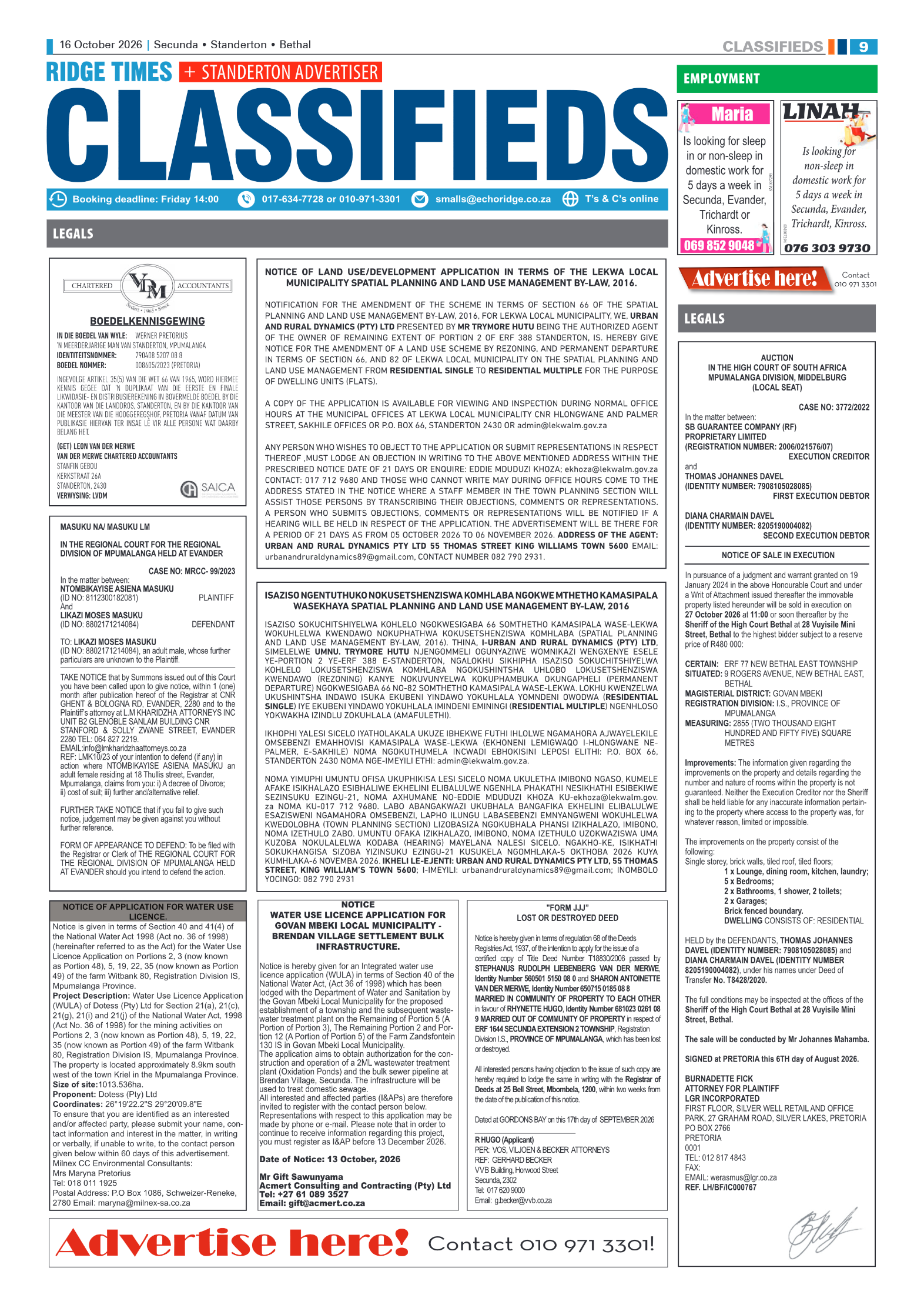 Ridge Times 16 October 2026 page 9