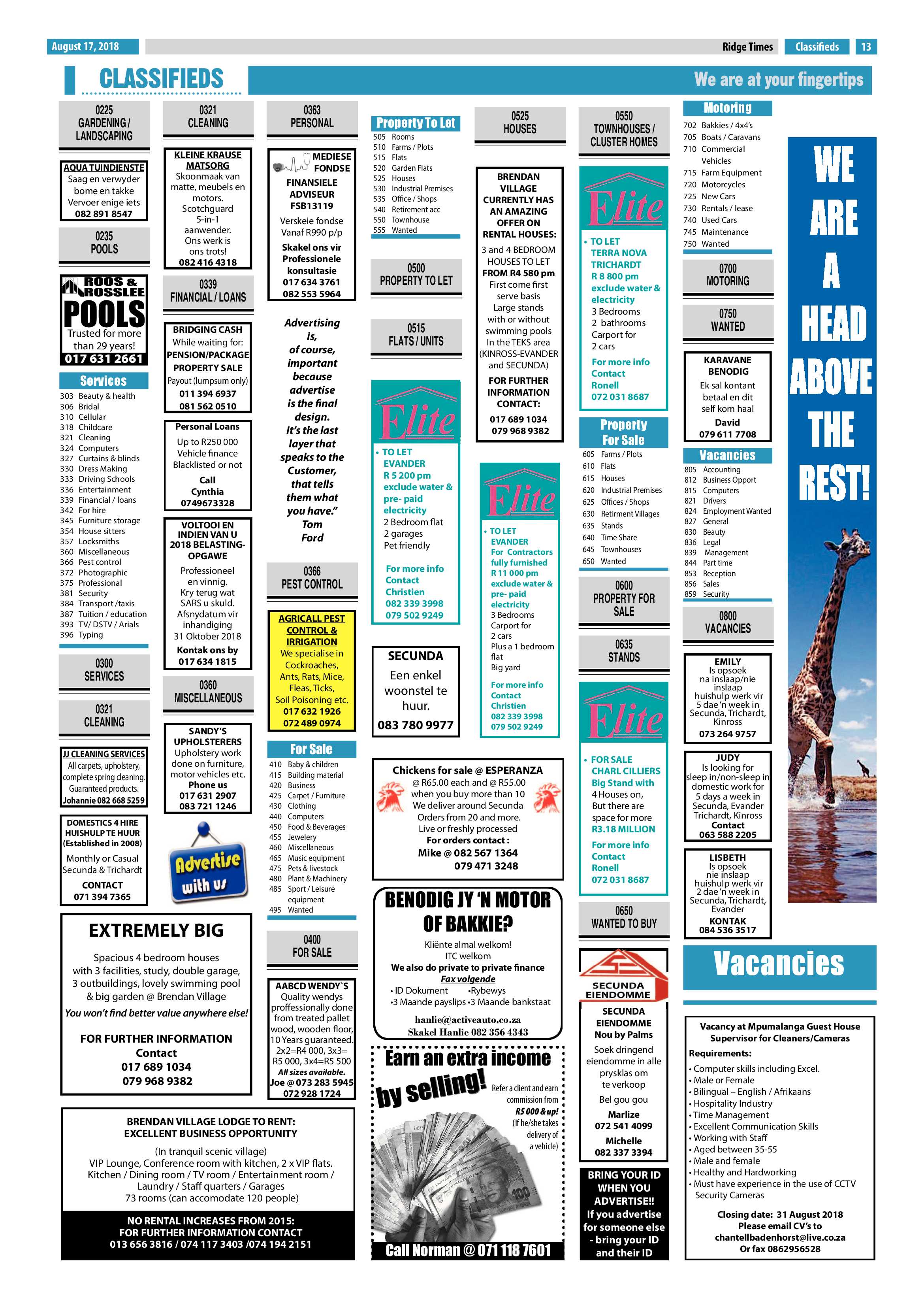 Ridge Times 17 August 2018 page 13