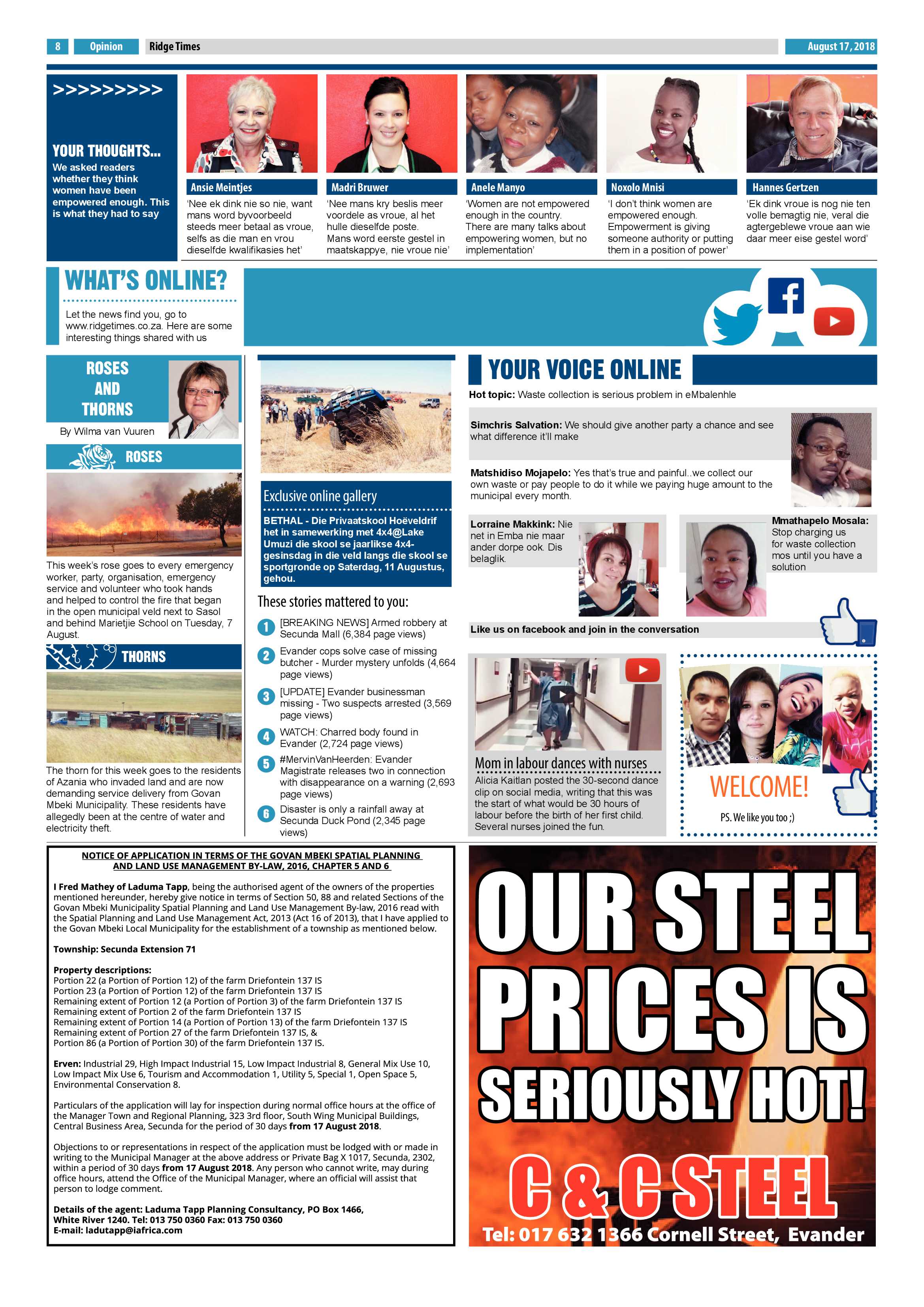 Ridge Times 17 August 2018 page 8