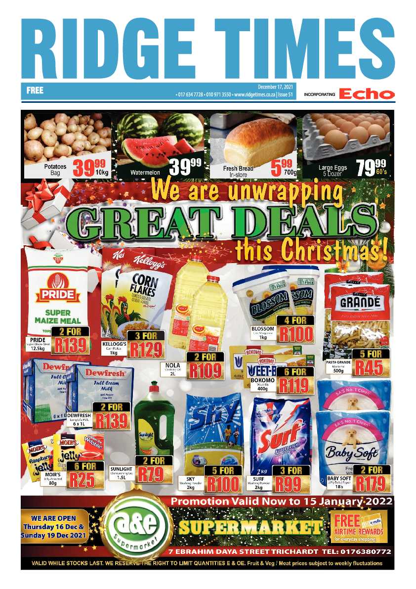 Ridge Times 17 December 2021 page 1