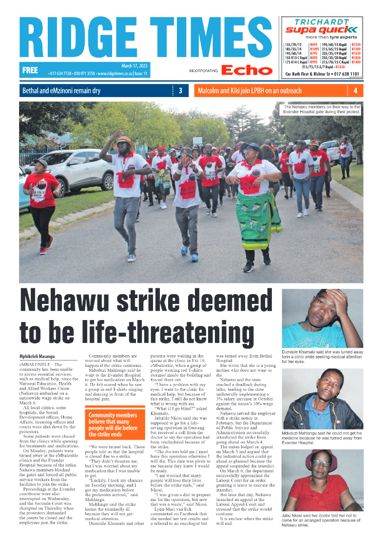 Ridge Times 17 March 2023 page 1