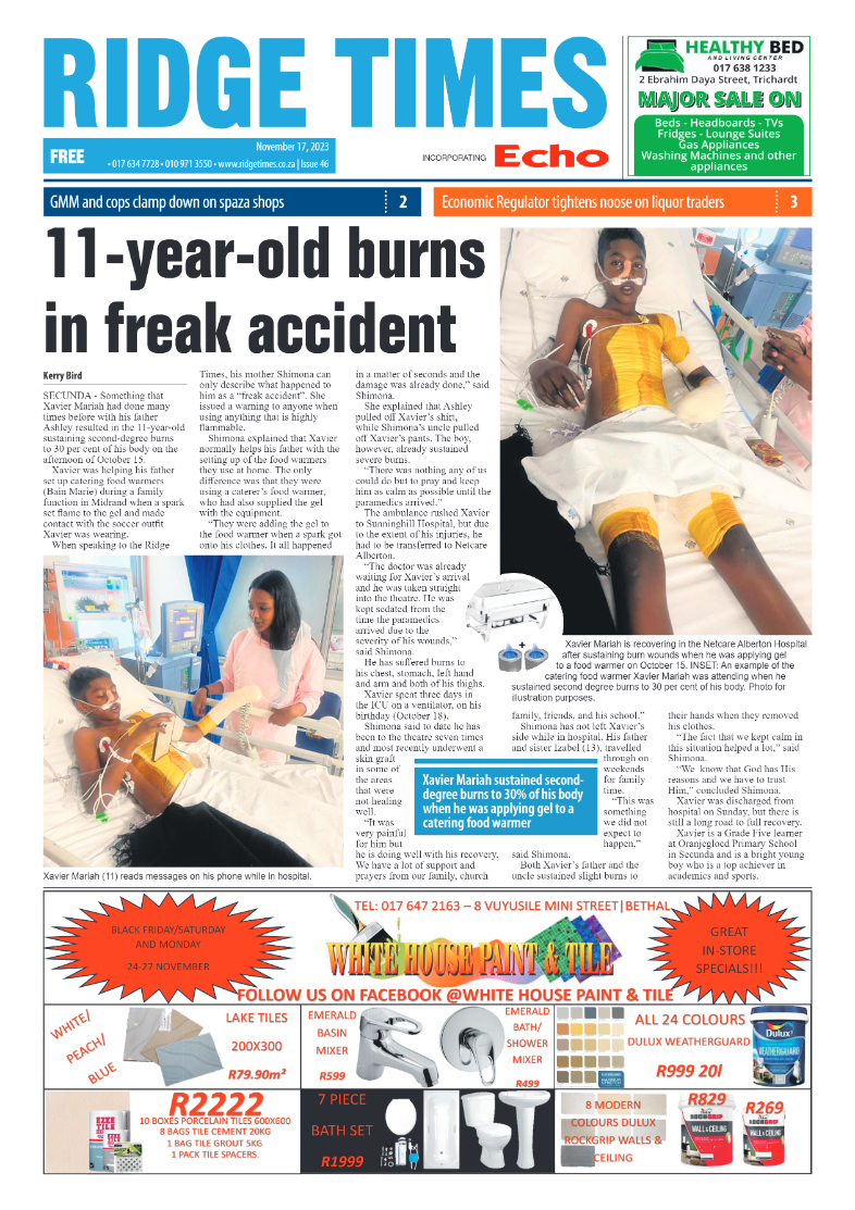 Ridge Times 17 November 2023 page 1