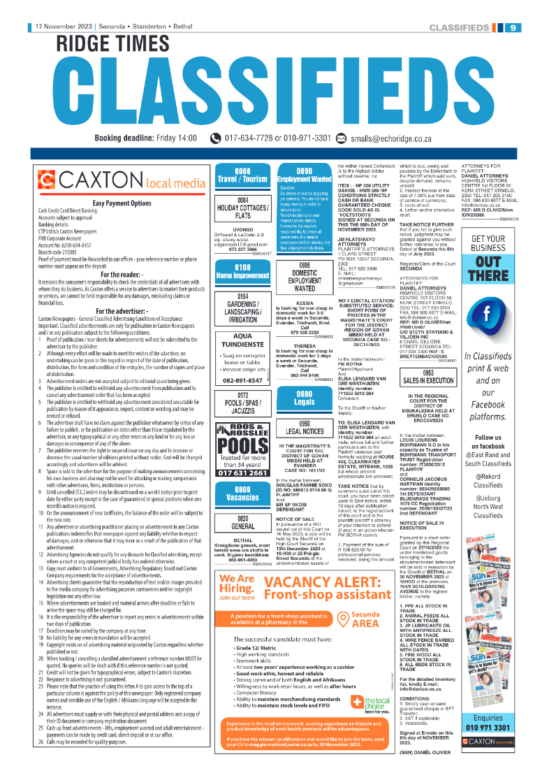 Ridge Times 17 November 2023 page 9