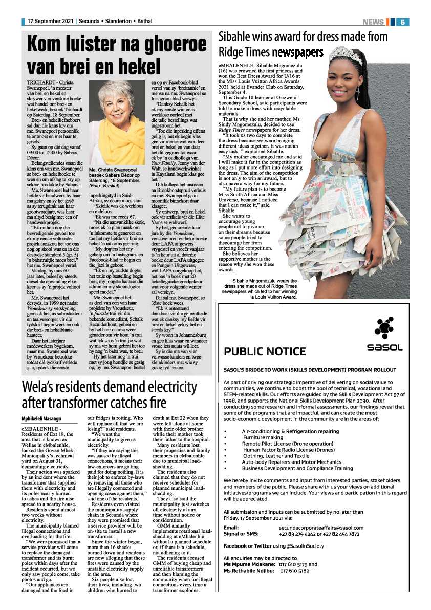Ridge Times 17 September 2021 page 5