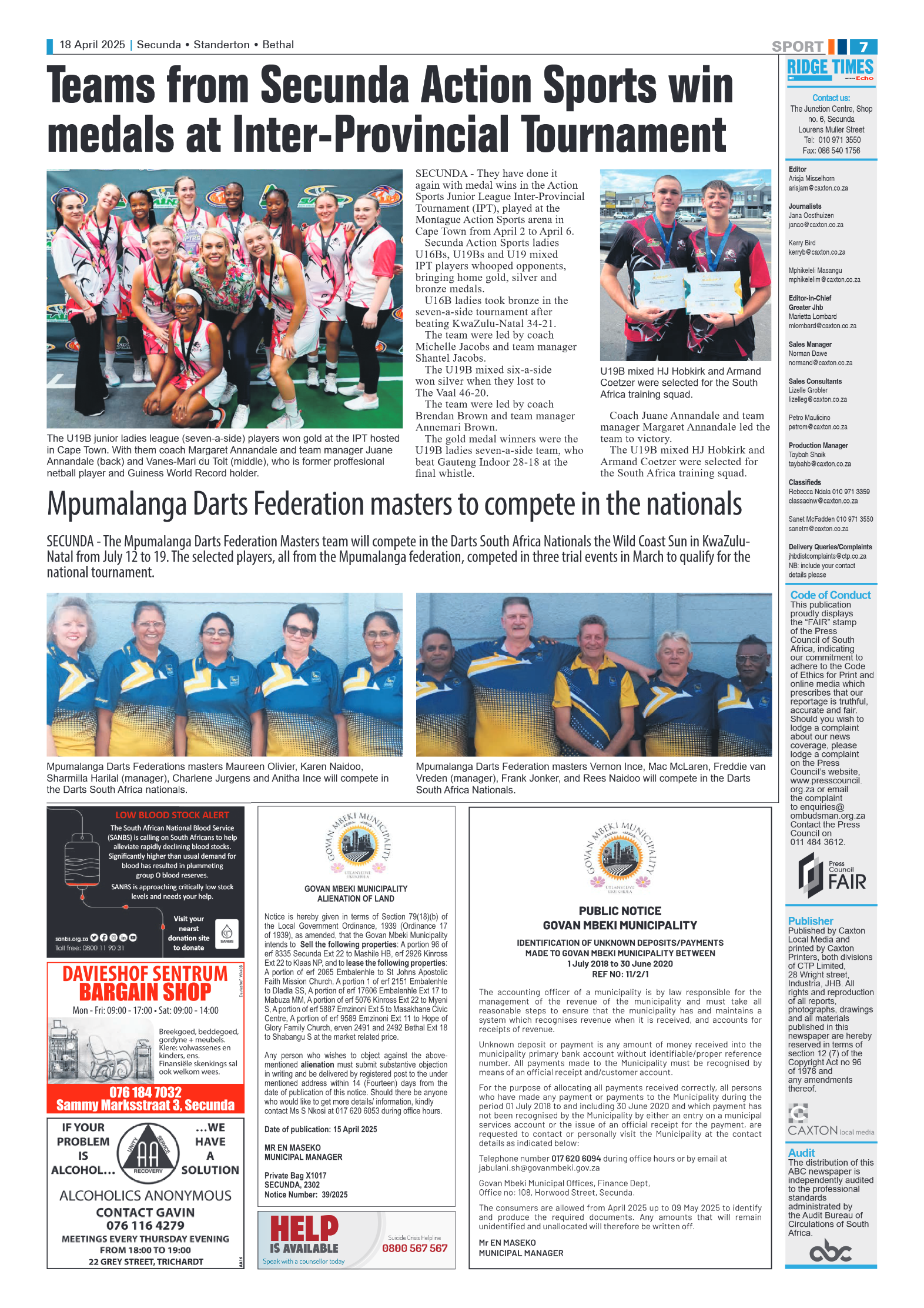 Ridge Times 18 April 2025 page 7