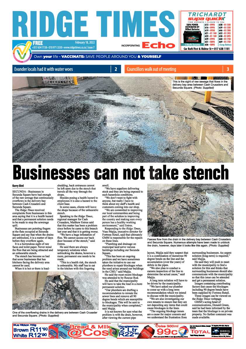Ridge Times 18 February 2022 page 1