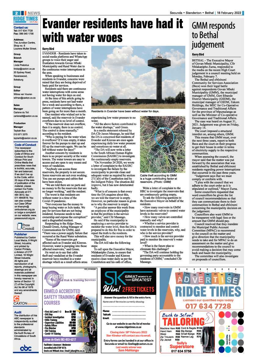 Ridge Times 18 February 2022 page 2