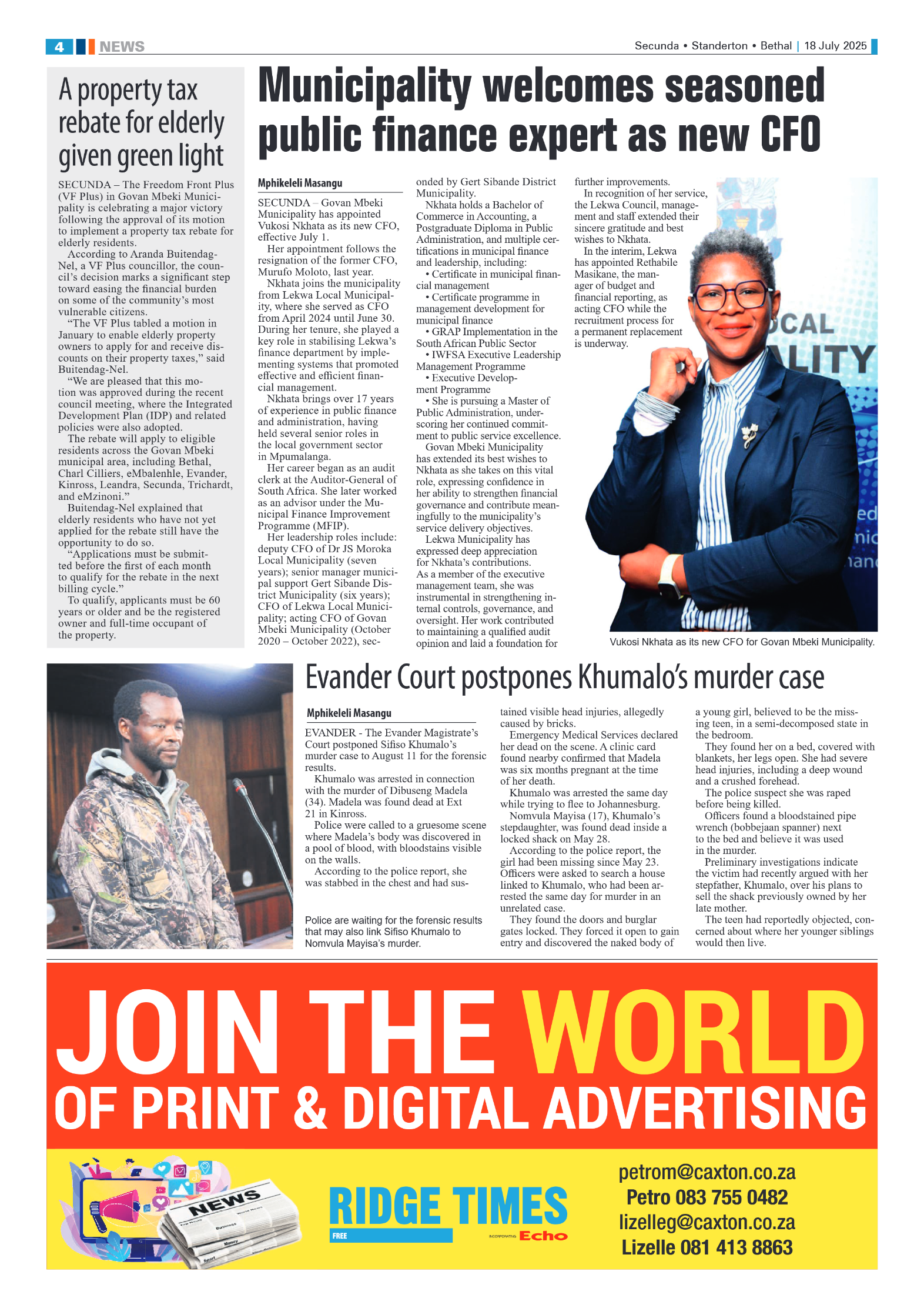 Ridge Times 18 July 2025 page 4