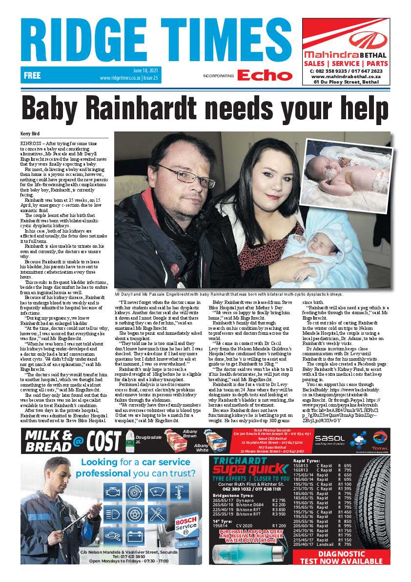Ridge Times 18 June 2021 page 1