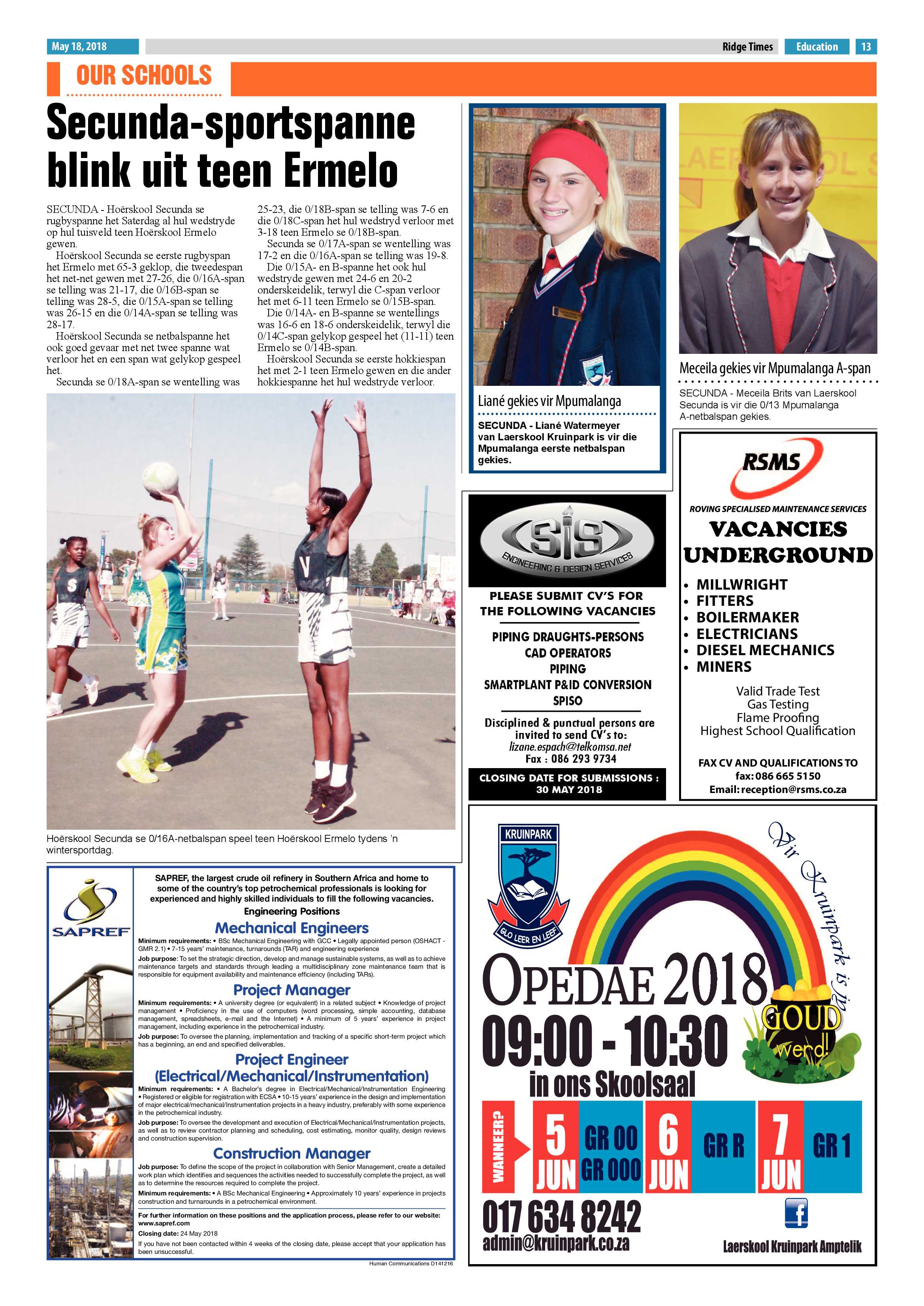 Ridge Times 18 May 2018 page 13