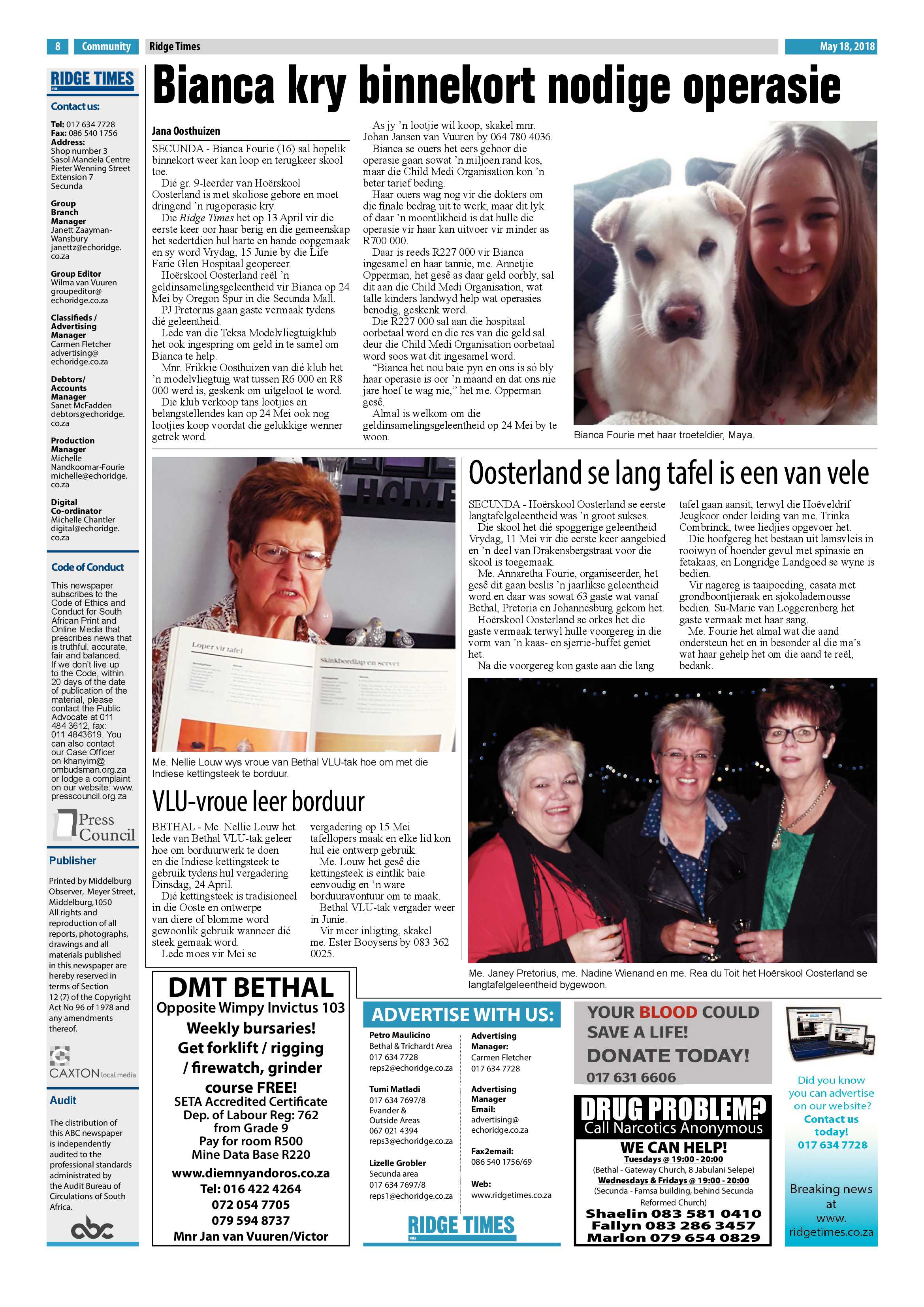 Ridge Times 18 May 2018 page 8