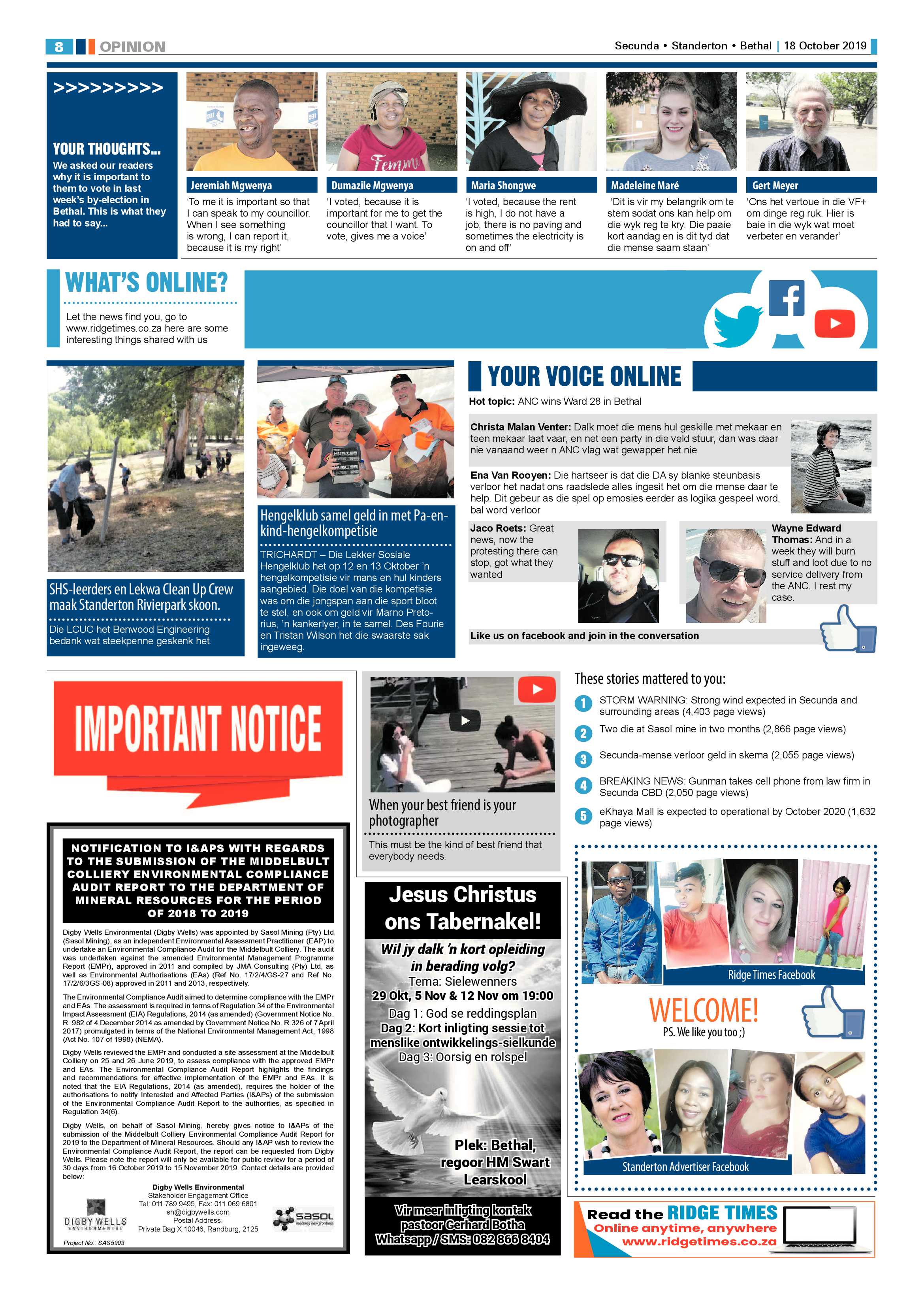 Ridge Times 18 October 2019 page 8