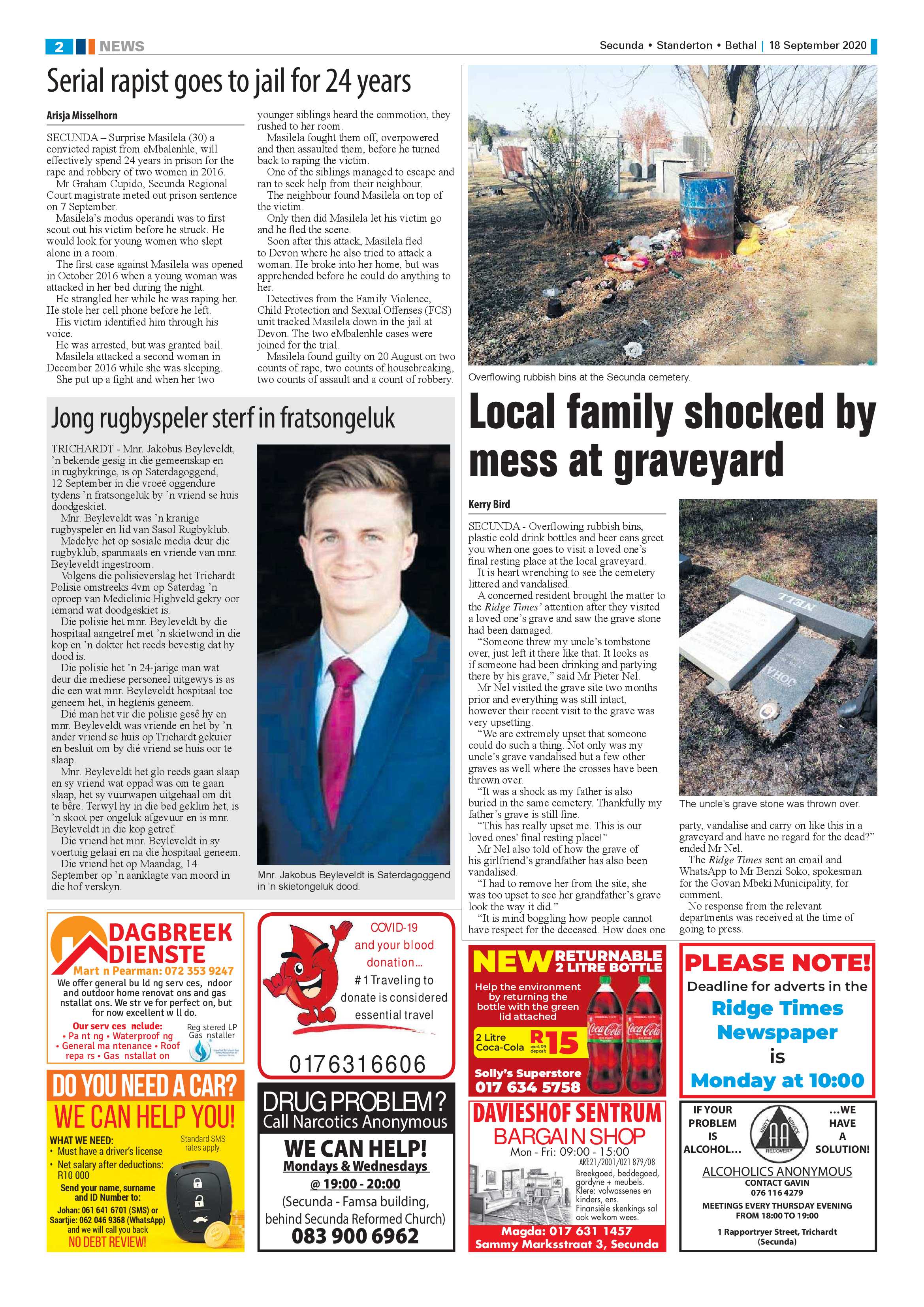 Ridge Times 18 September 2020 page 2