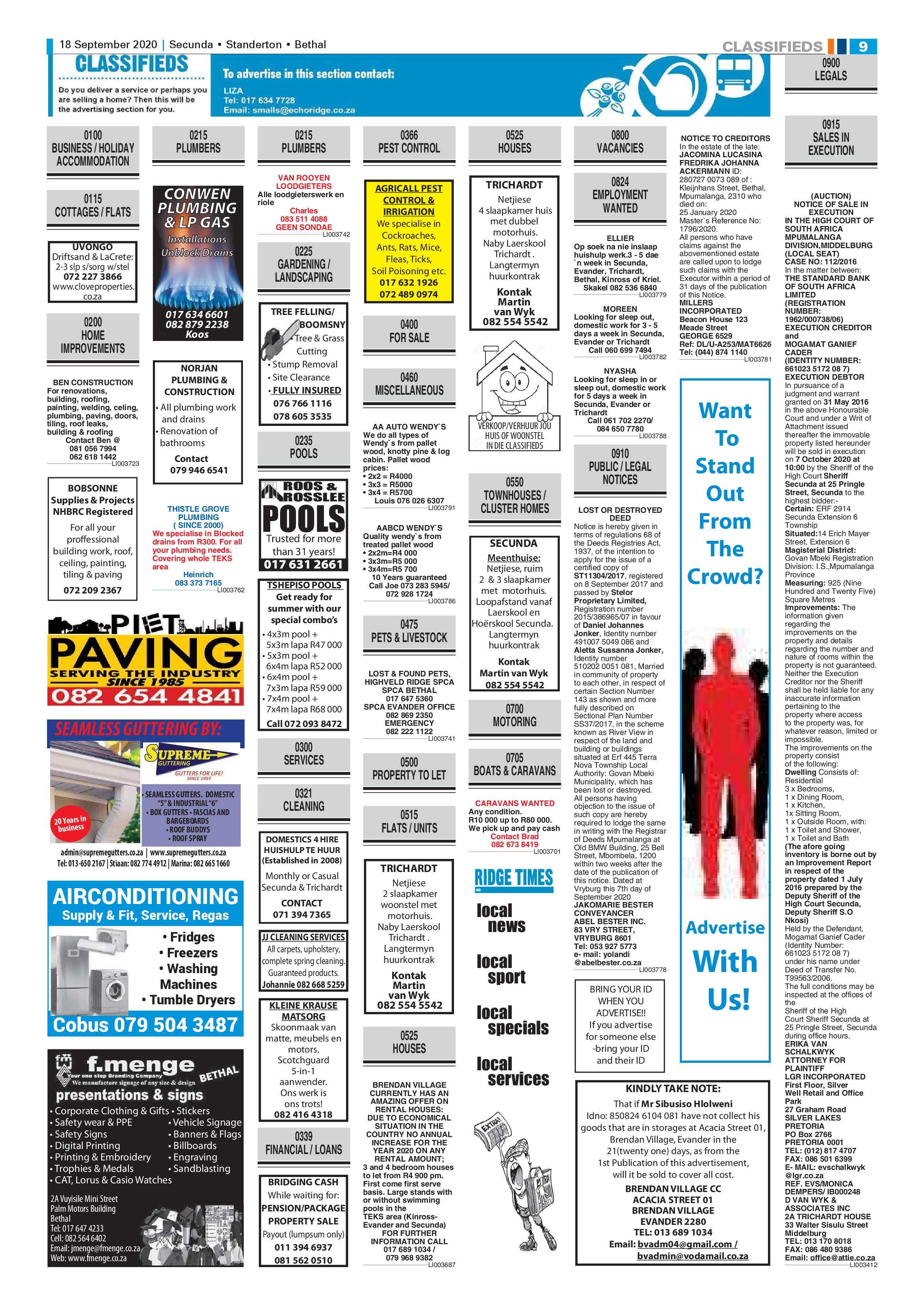 Ridge Times 18 September 2020 page 9