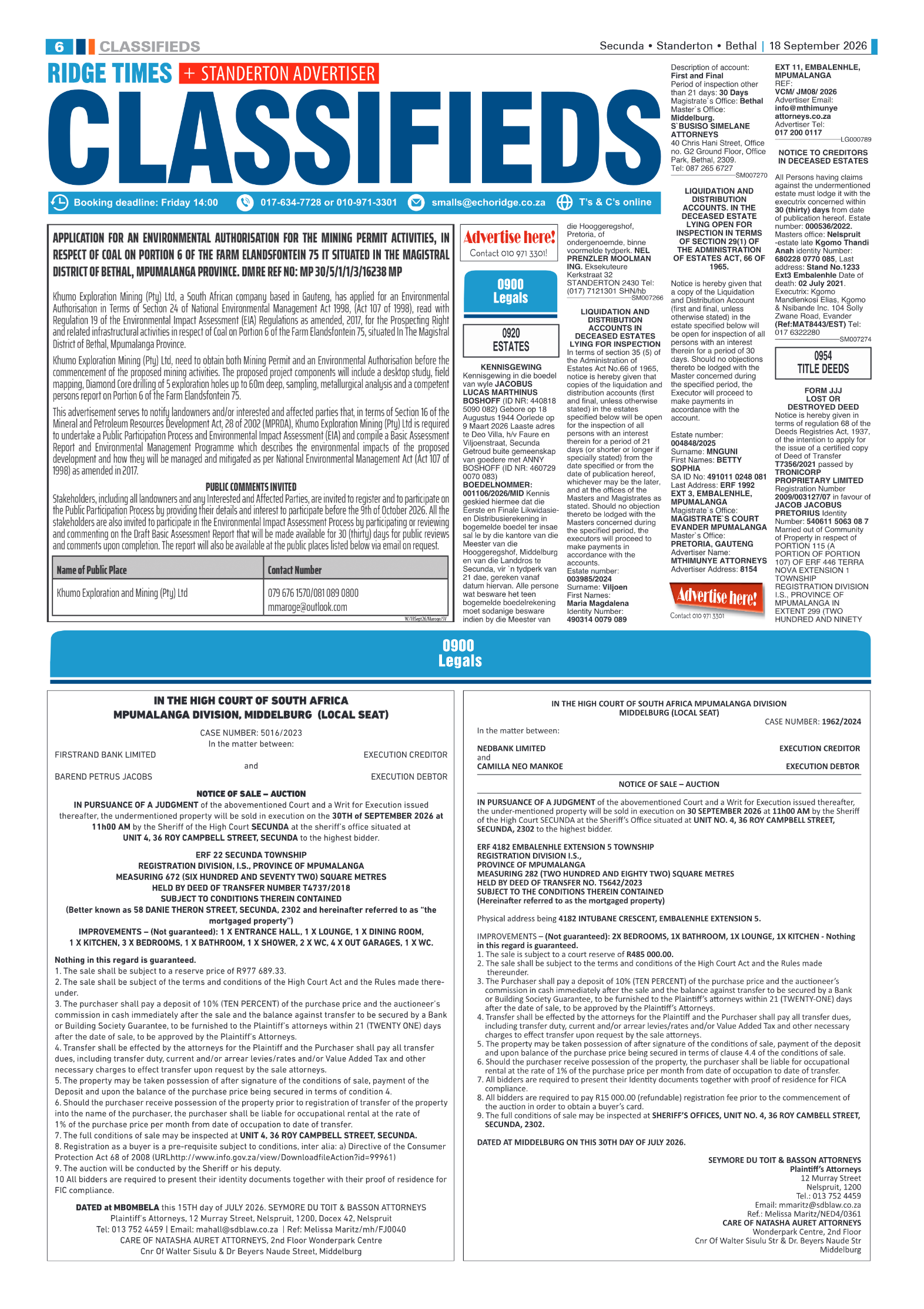 Ridge Times 18 September 2026 page 6
