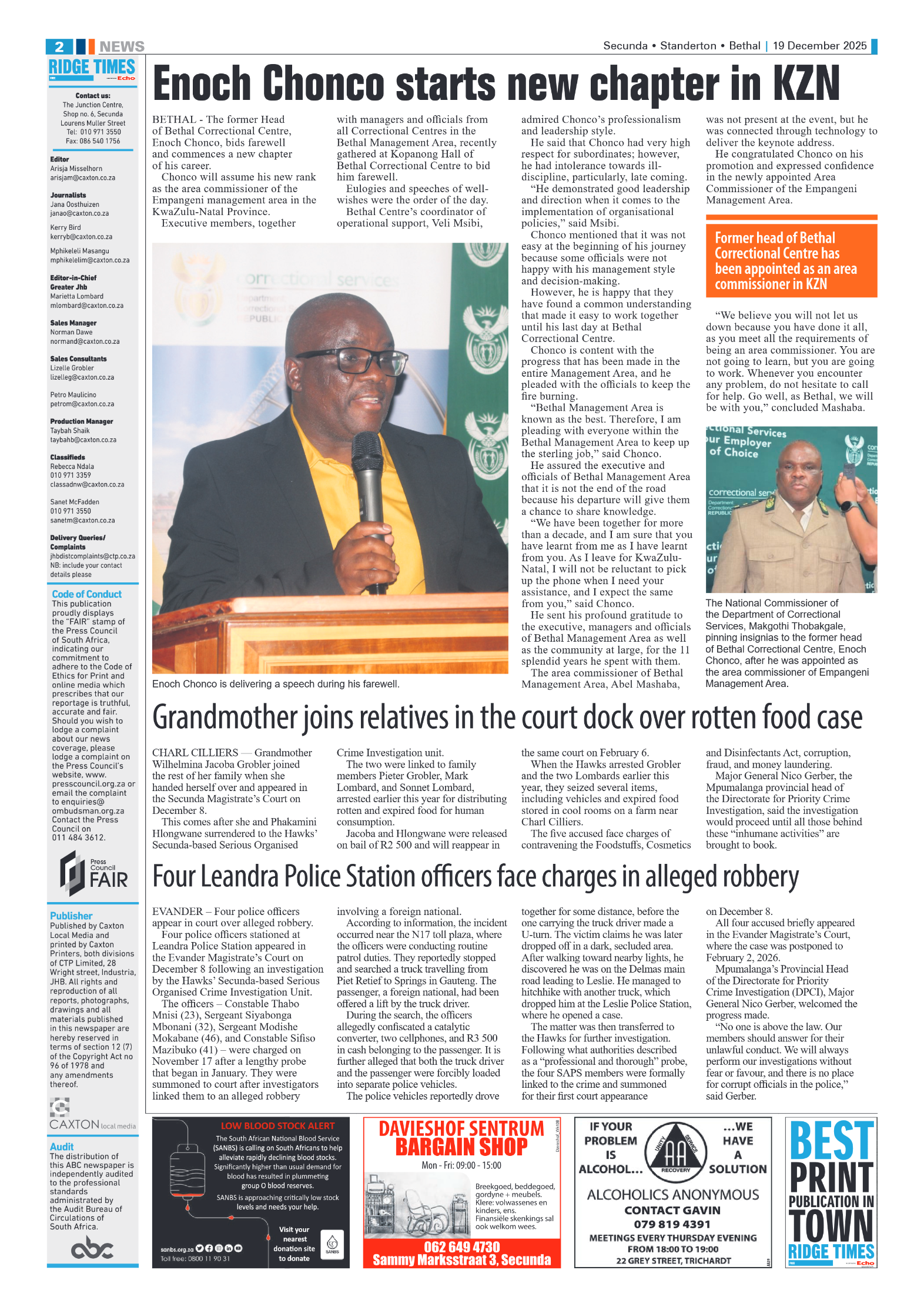 Ridge Times 19 December 2025 page 2