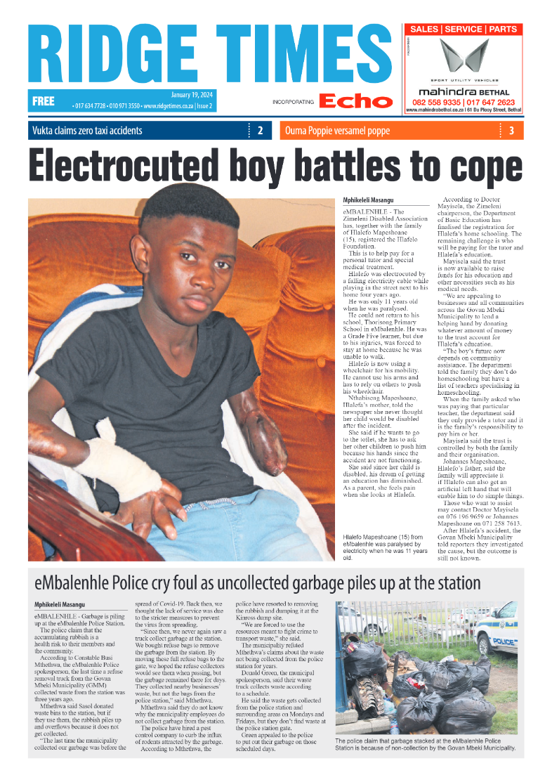 Ridge Times 19 January 2024 page 1