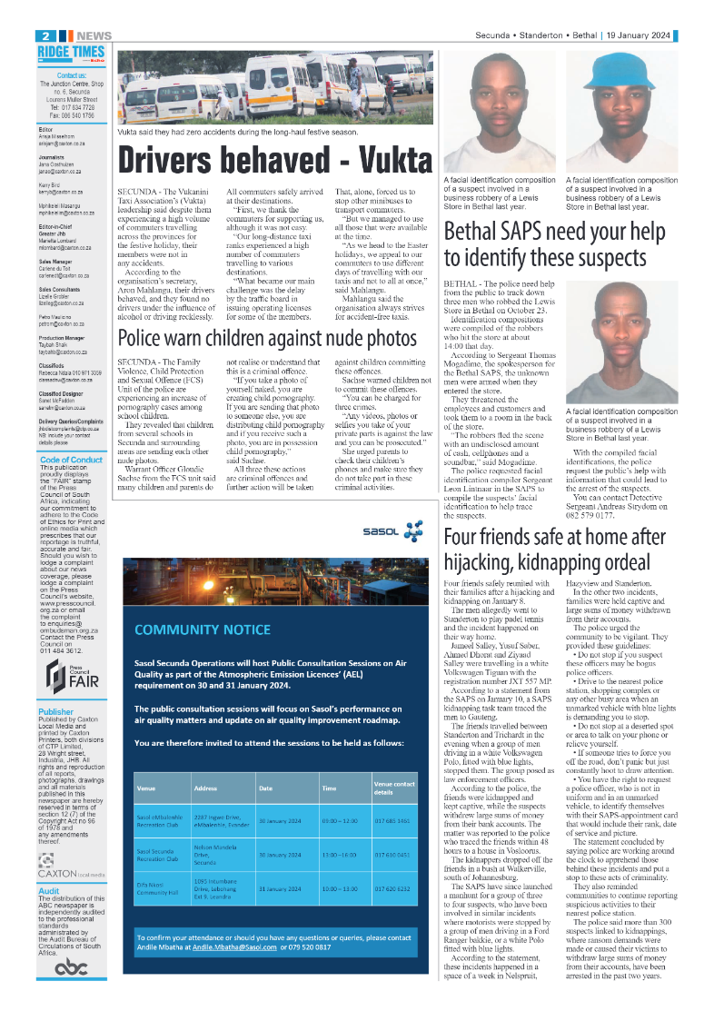 Ridge Times 19 January 2024 page 2