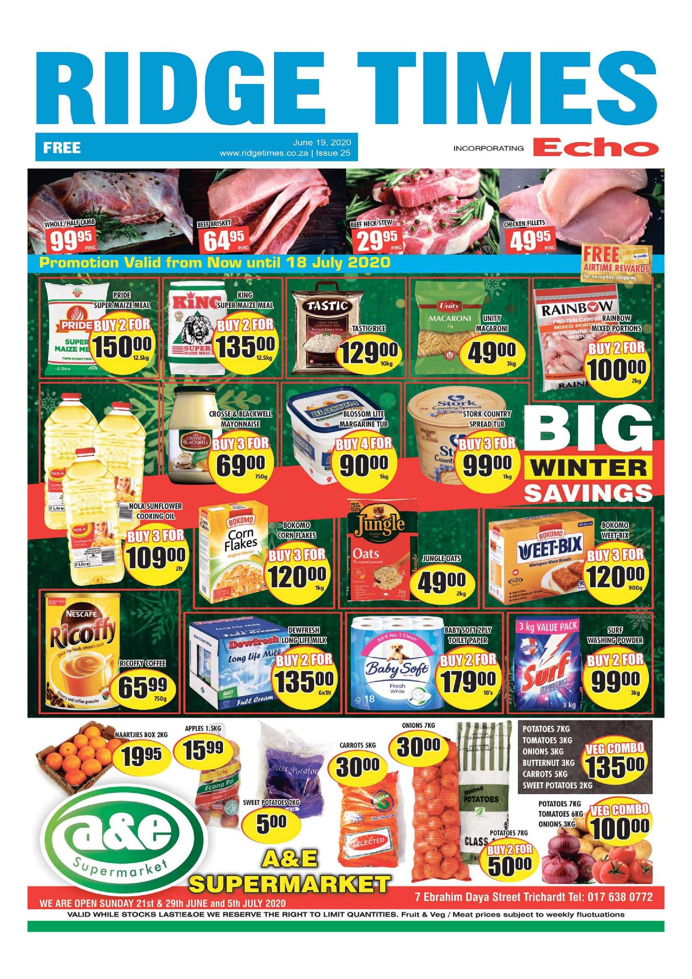 Ridge Times 19 June 2020 page 1