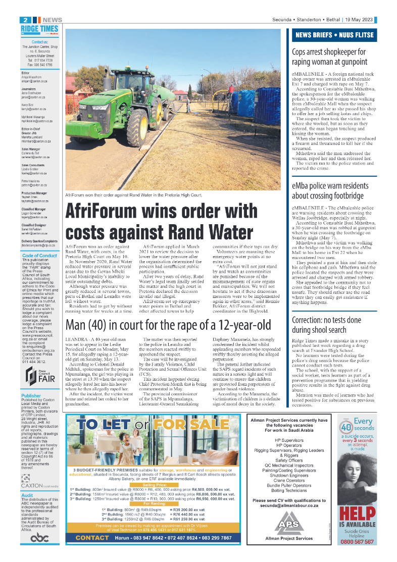 Ridge Times 19 May 2023 page 2