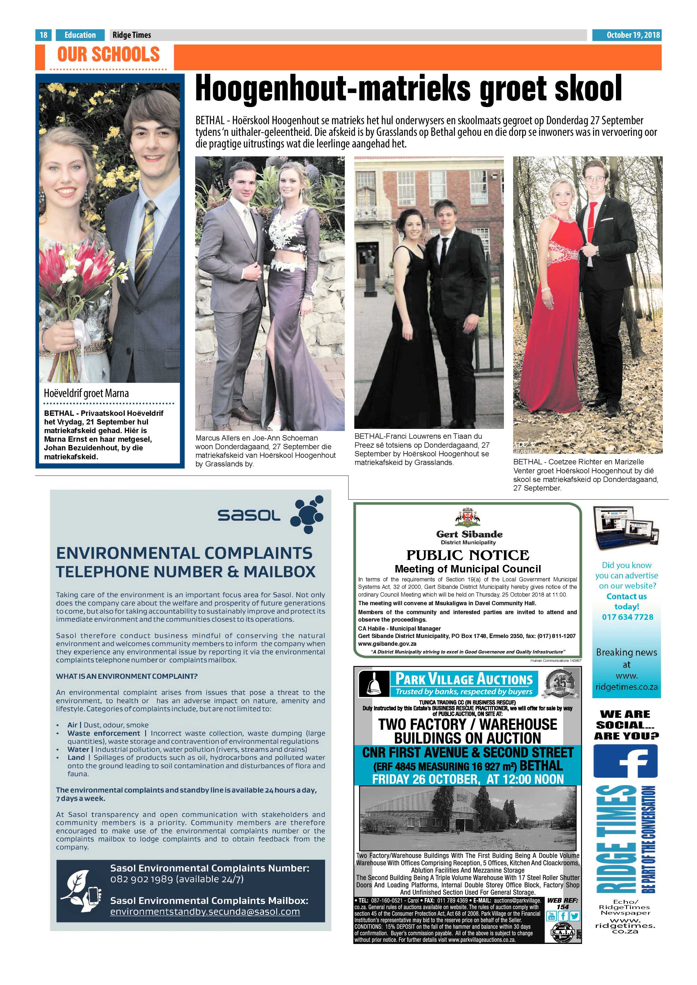Ridge Times 19 October 2018 page 19